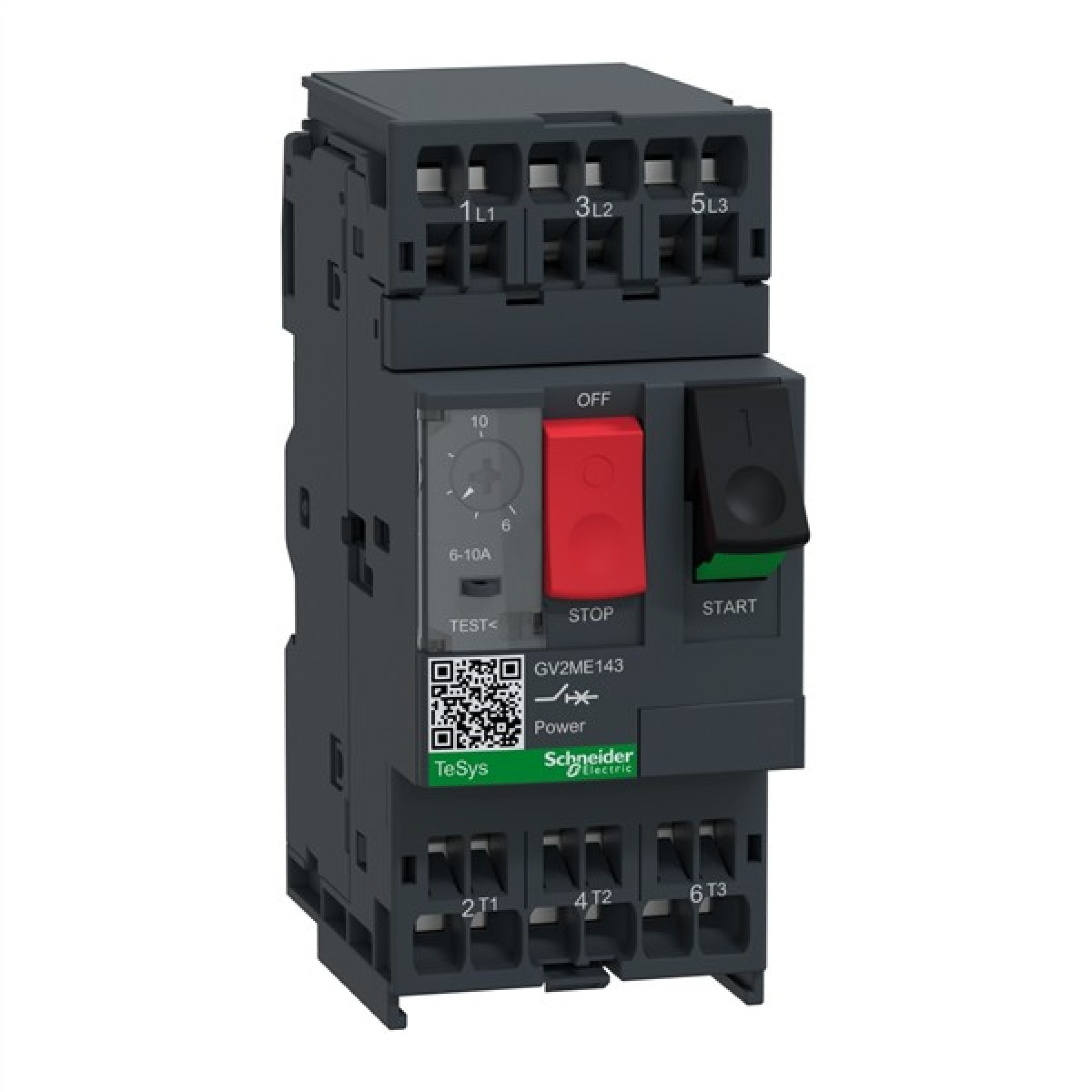Motor circuit breaker TeSys GV2 3P 6-10 A thermal magnetic spring terminals
