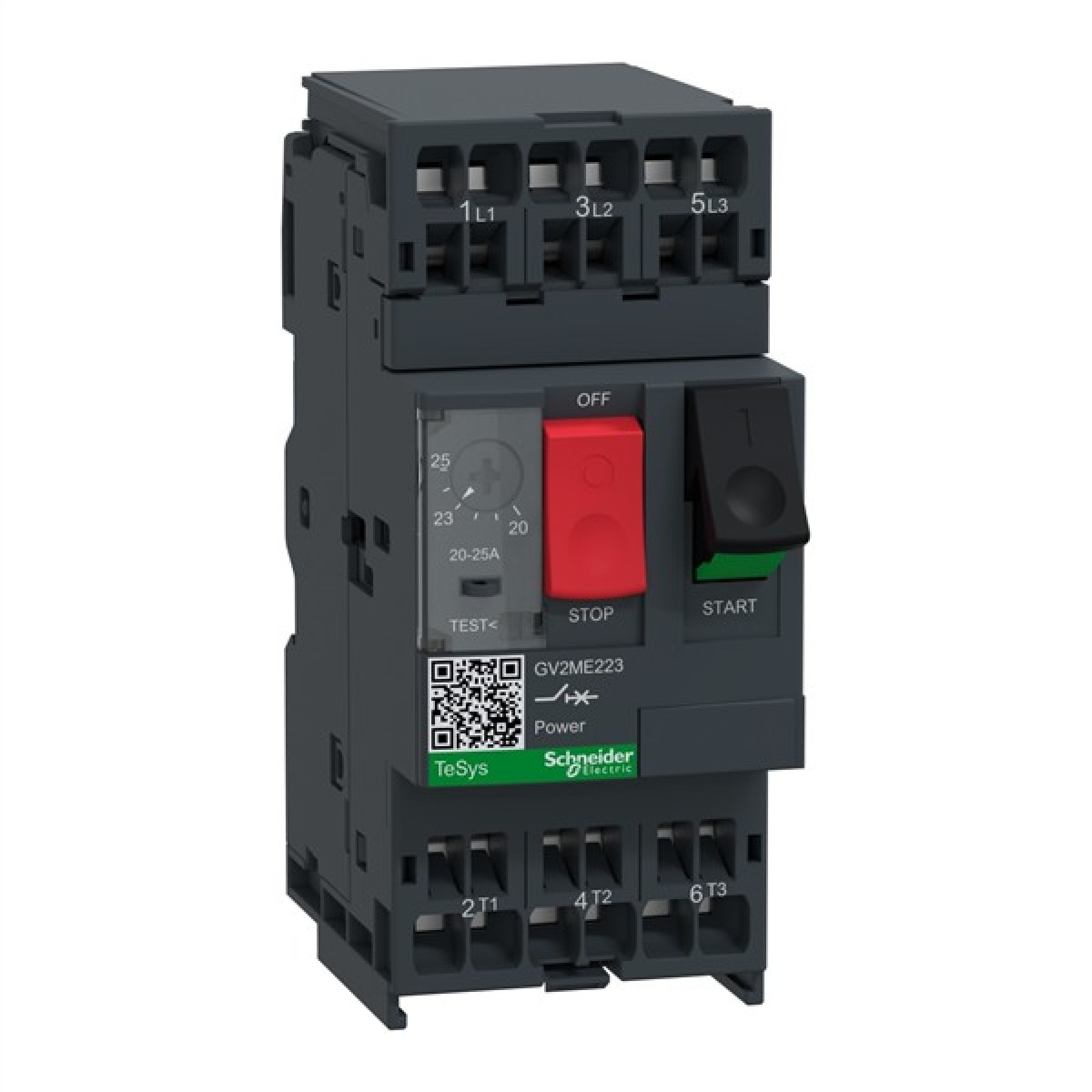 Motor circuit breaker TeSys GV2 3P 20-25 A thermal magnetic spring terminals