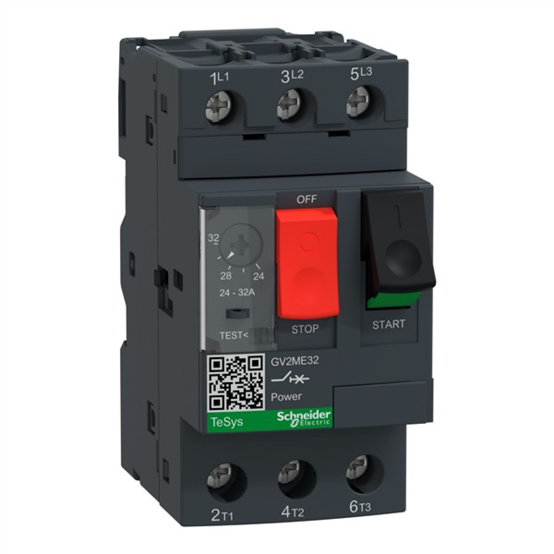 Schneider GV2ME32 Manual Motor Starter / Motor Circuit Breaker TeSys GV2 3P 24-32 A thermal magnetic screw clamp terminals