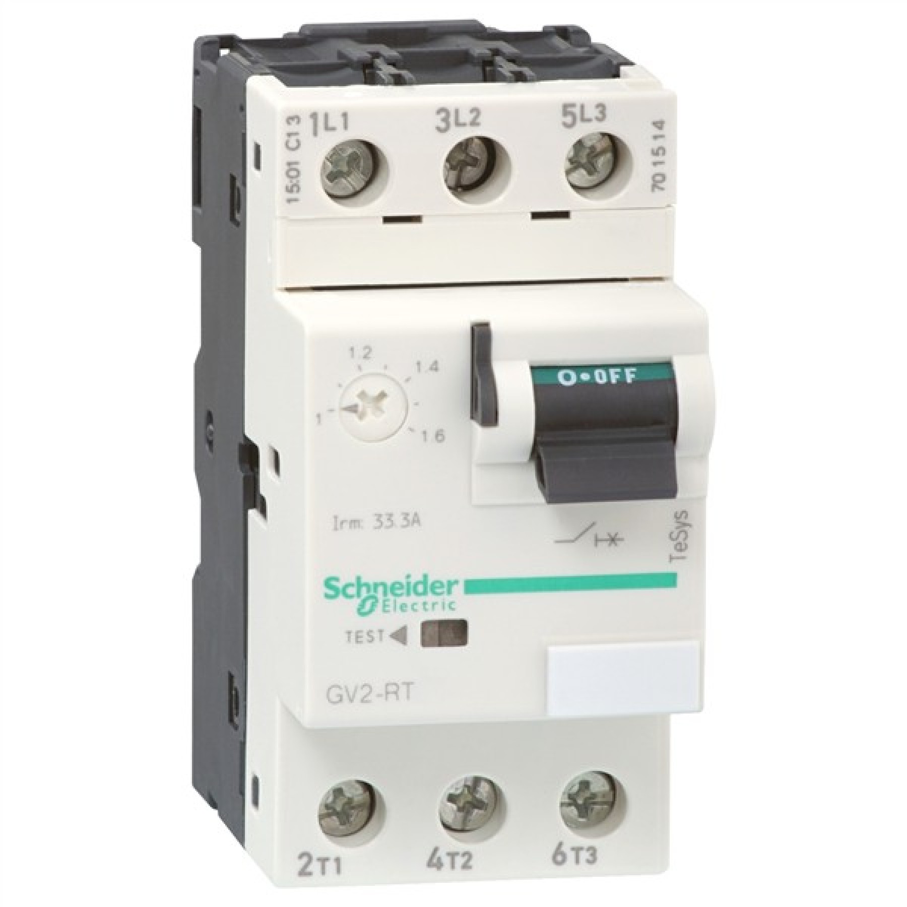 Motor circuit breaker TeSys GV2 3P 4-6.3 A thermal magnetic screw clamp terminals