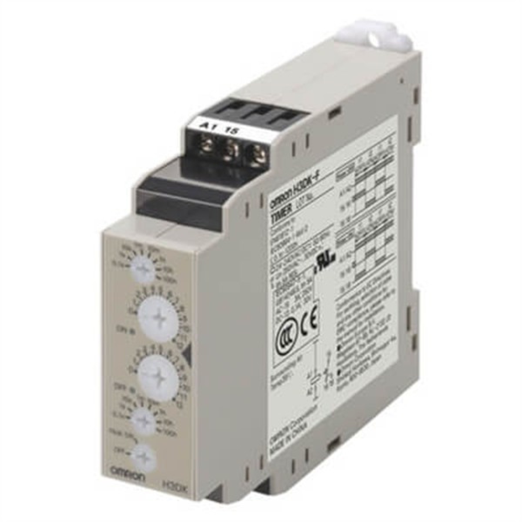 Omron DIN Rail Timer 22.5mm Twin On/Off Delay 0.1s-12h SPDT 5A 24...240VAC/DC
