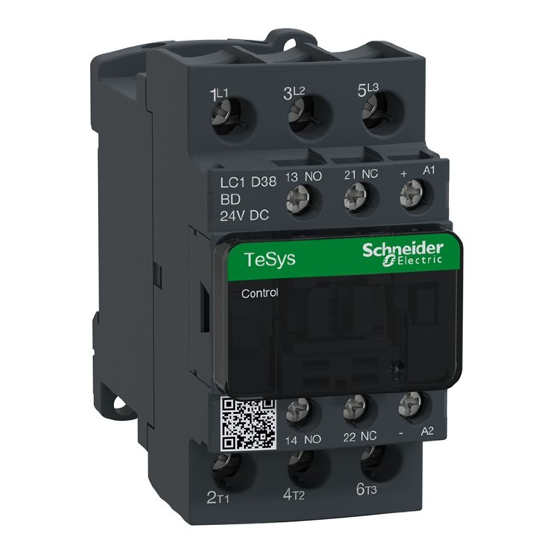 Schneider LC1D38BD Contactor 38A 18.5KW 3P 3NO 2.4W 24VACDC
