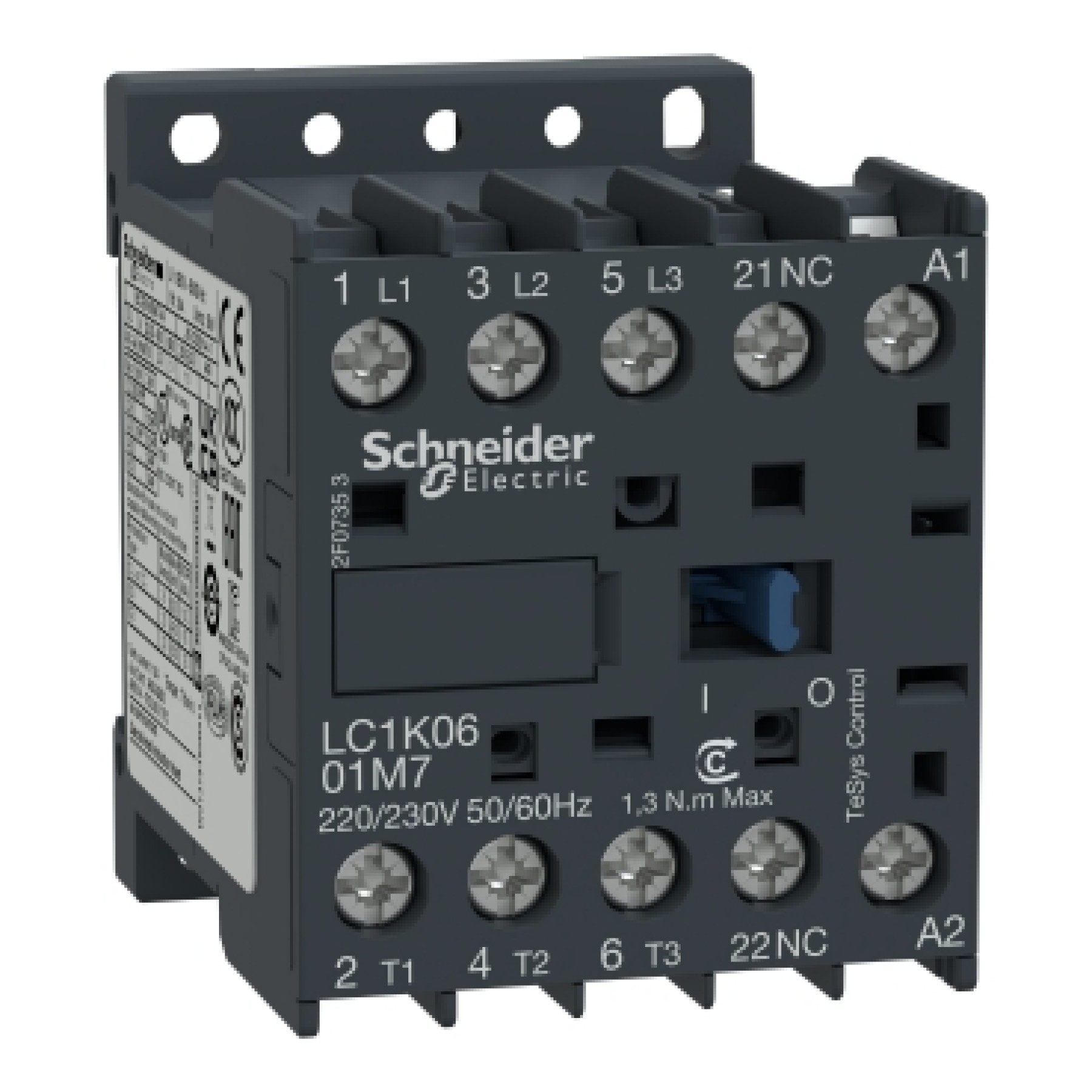 Schneider LC1K0901U7 Mini Contactor - 3NO 9A 4KW 240VAC 3 poles 1 NC Aux