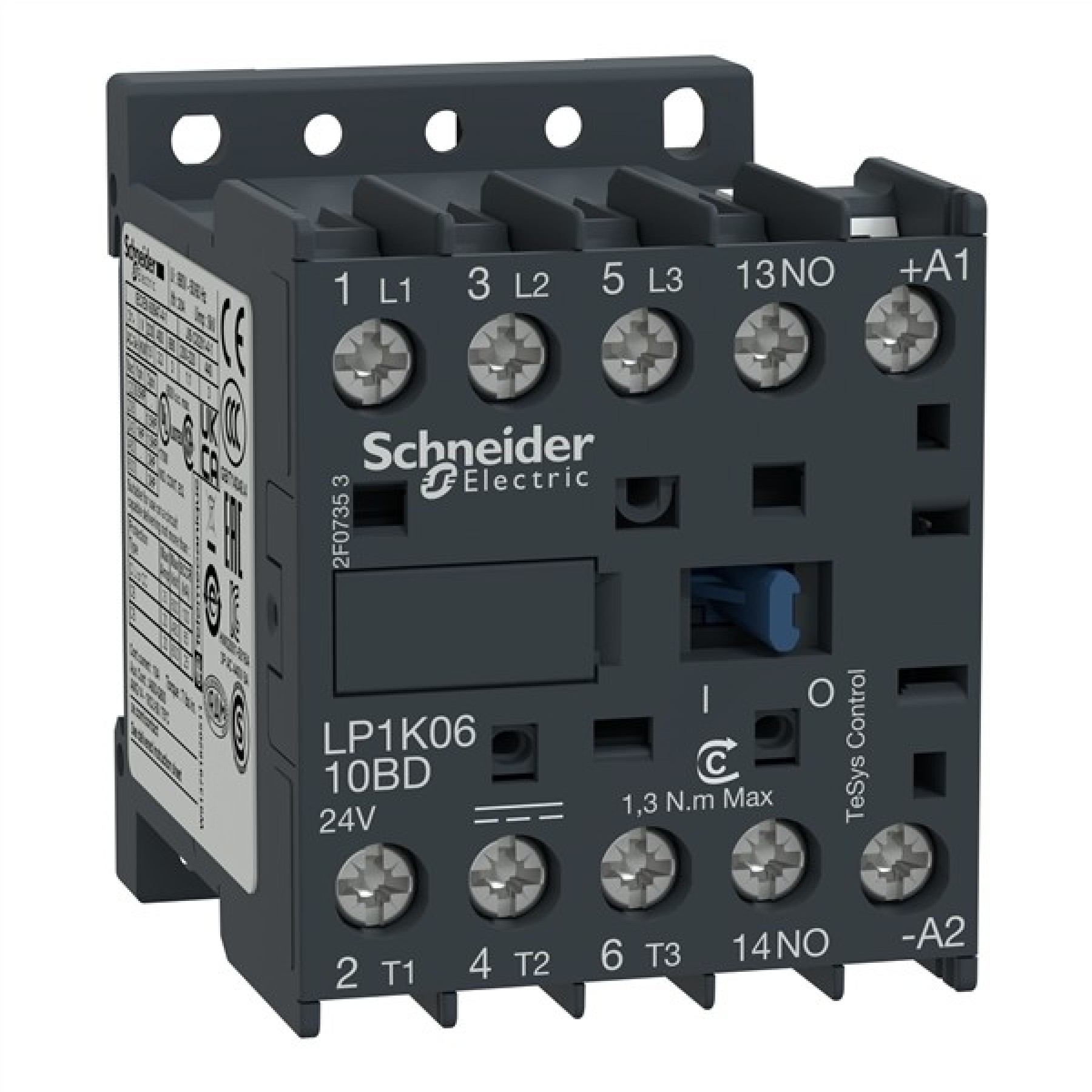 Schneider LP1K0910BD Mini Contactor 9A 4KW 3P 24VACDC Mini Contactor 1NO Aux