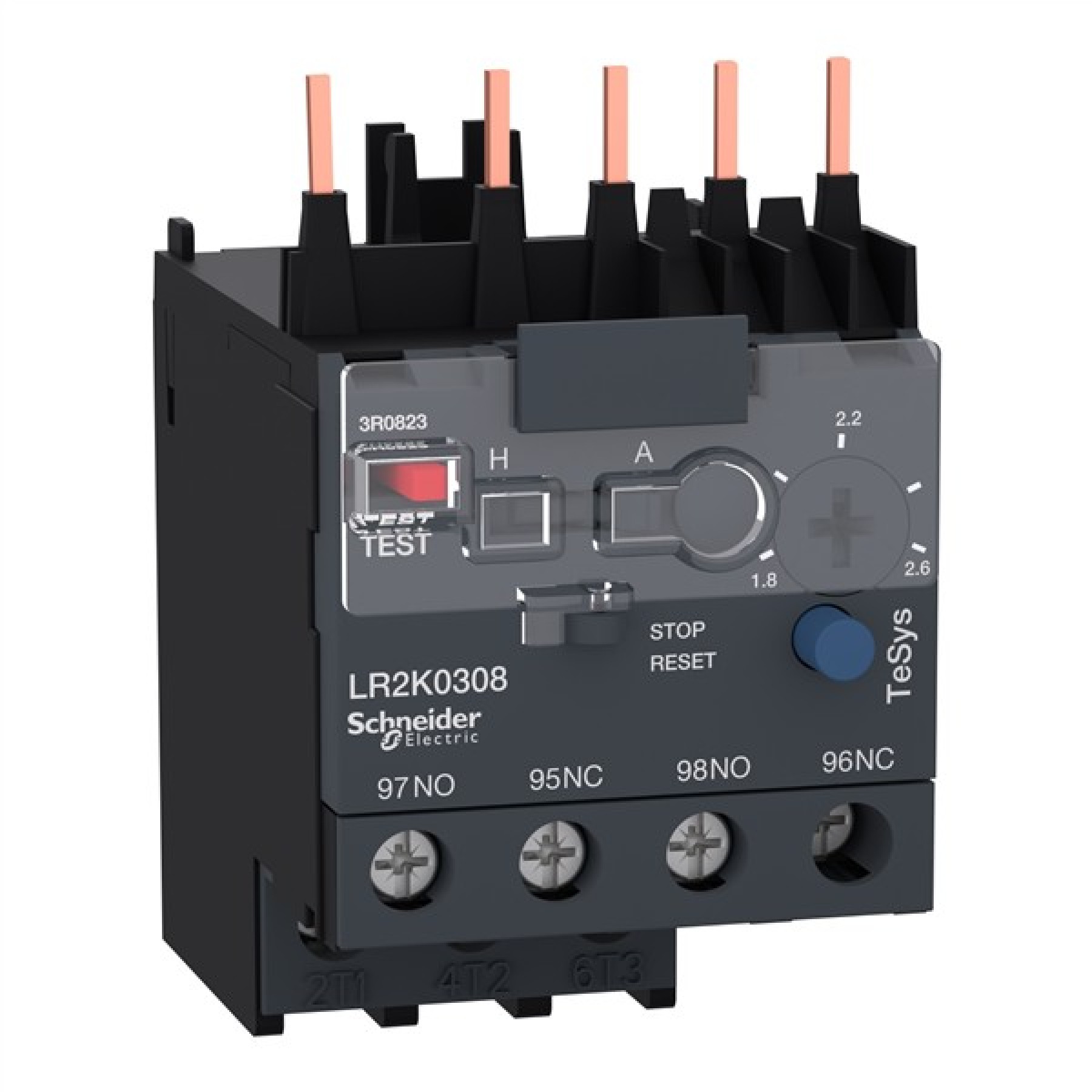 Schneider LR2K0308 Thermal Overload Relay for LC1K and LC1P Tesys K 1.8-2.6A