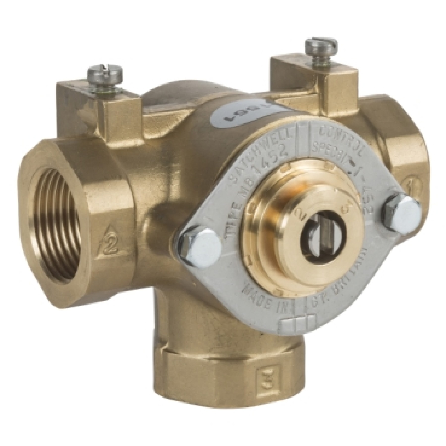Schneider MB1452 20mm 3 Port Threaded Brass Rotary Shoe Valve PN10 with Kvs 4