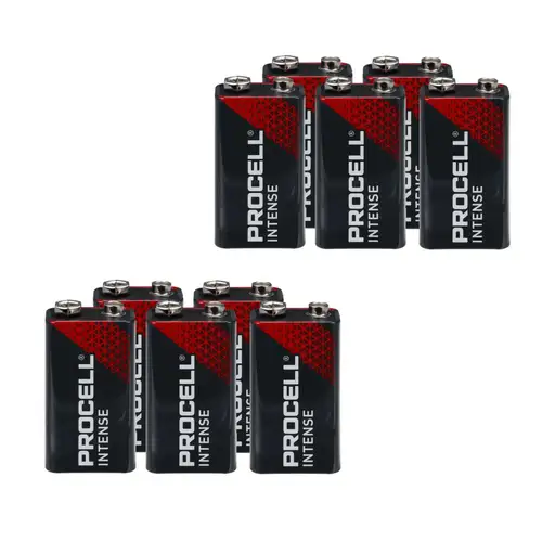 Duracell MN1604 PROCELL INTENSE PP3 9V Batteries Pack of 10