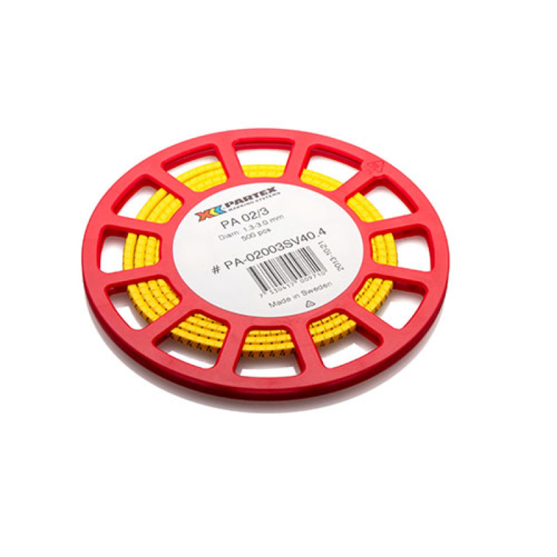 Partex Cable Marker PA02/3 Colour Coded Brown Marked 1 Disc To suit cables: 1.7 - 2.8mm 0.5 - 0.75mm