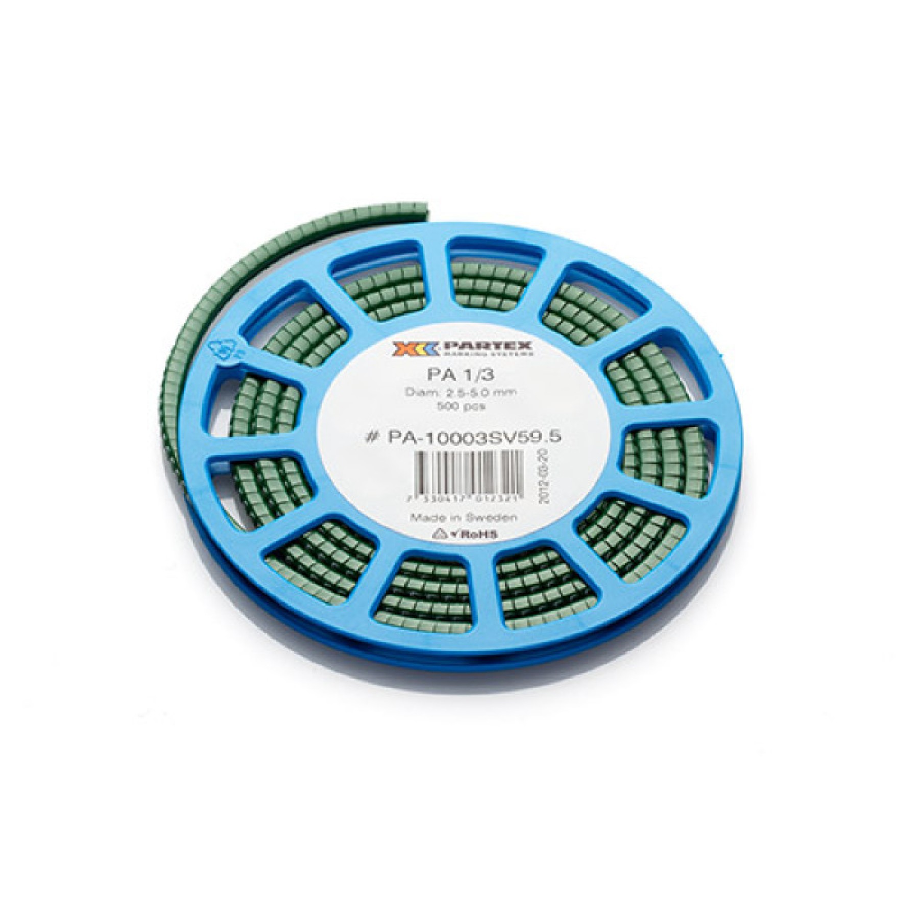 Partex Cable Marker PA1/3 Colout Coded Black Marked 0 Disc To suit cables: 2.5 - 5.0mm (0.75 - 4.0mm)