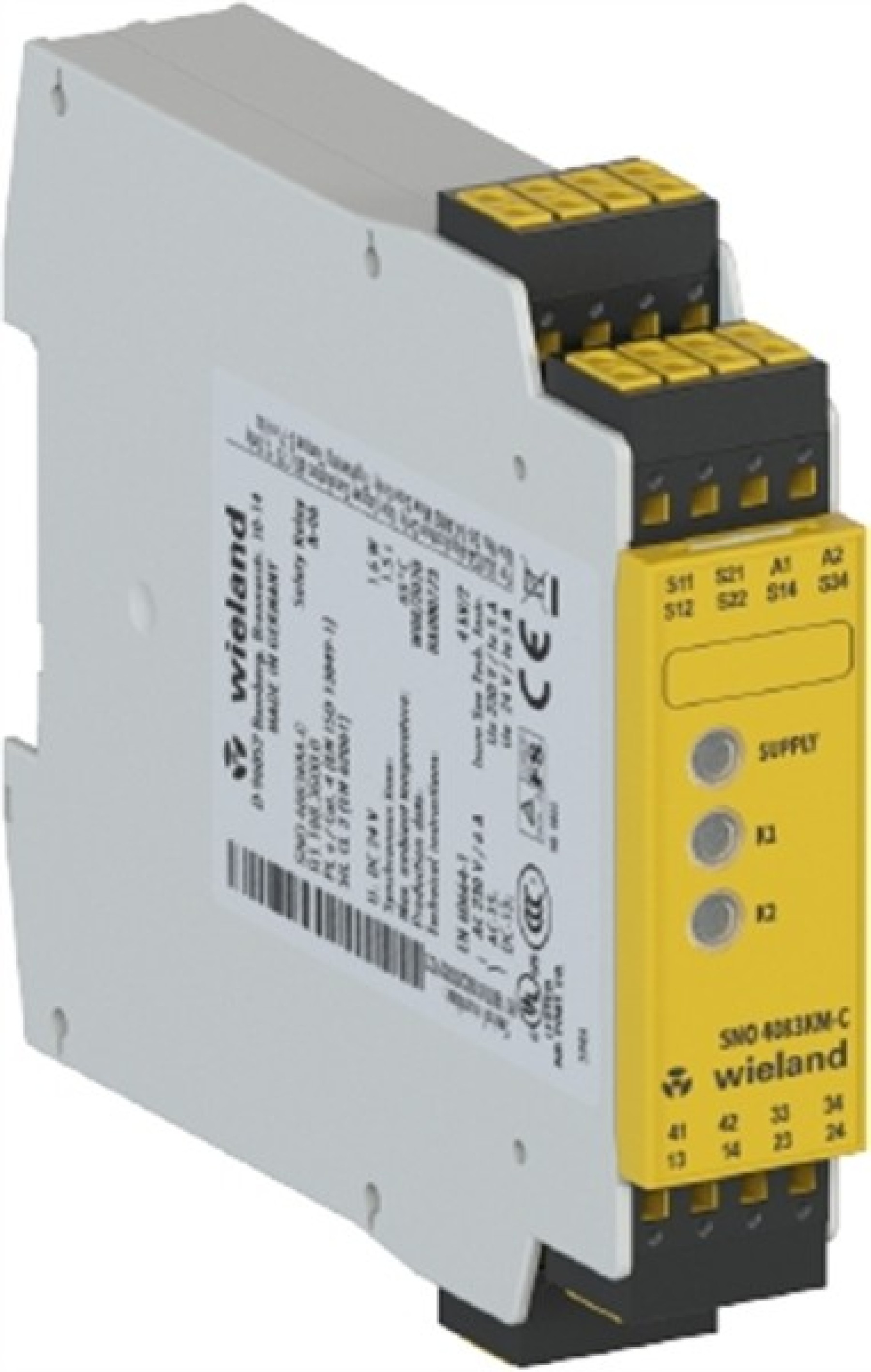 Wieland R1.188.3850.0 Safety Relay 3NO 1NC Contacts Universal SNO 4083KM-C 0 5s DC 24VAC