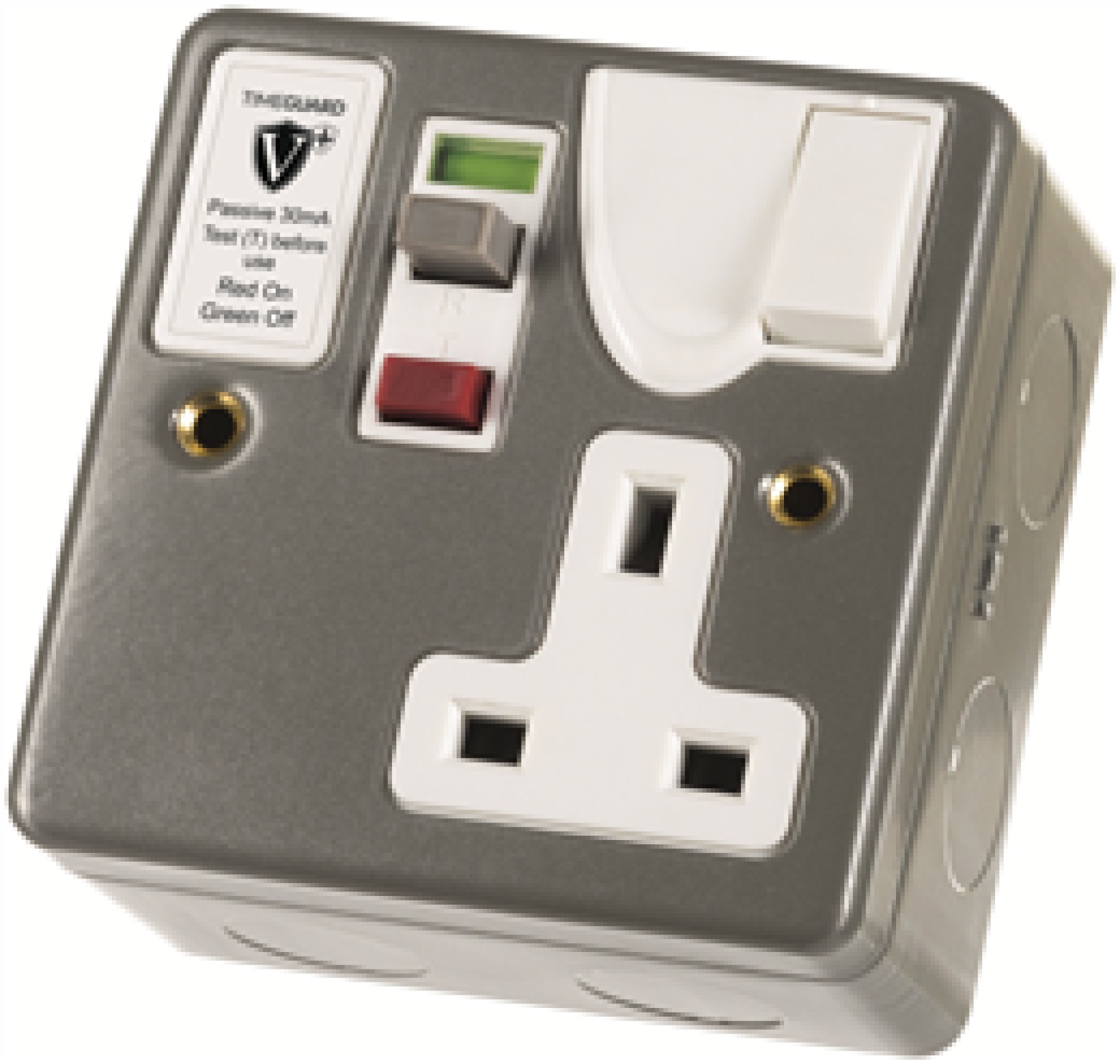 Timeguard Single RCD Metal Clad Socket Passive 30mA