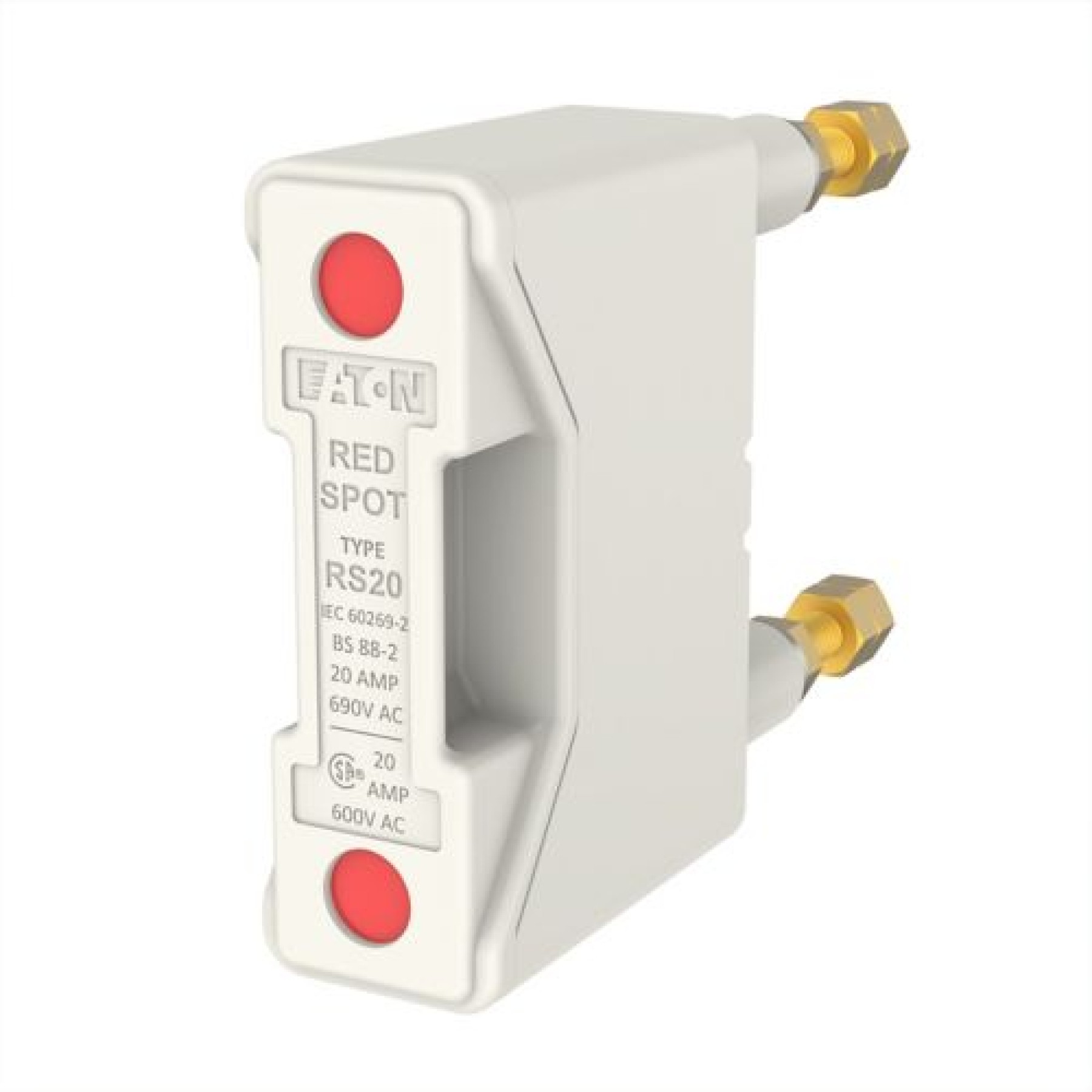 Bussman RS20P-GWH 402168 20A FRS20P/G RED SPOT 20A BACK STUD CONNECTED white