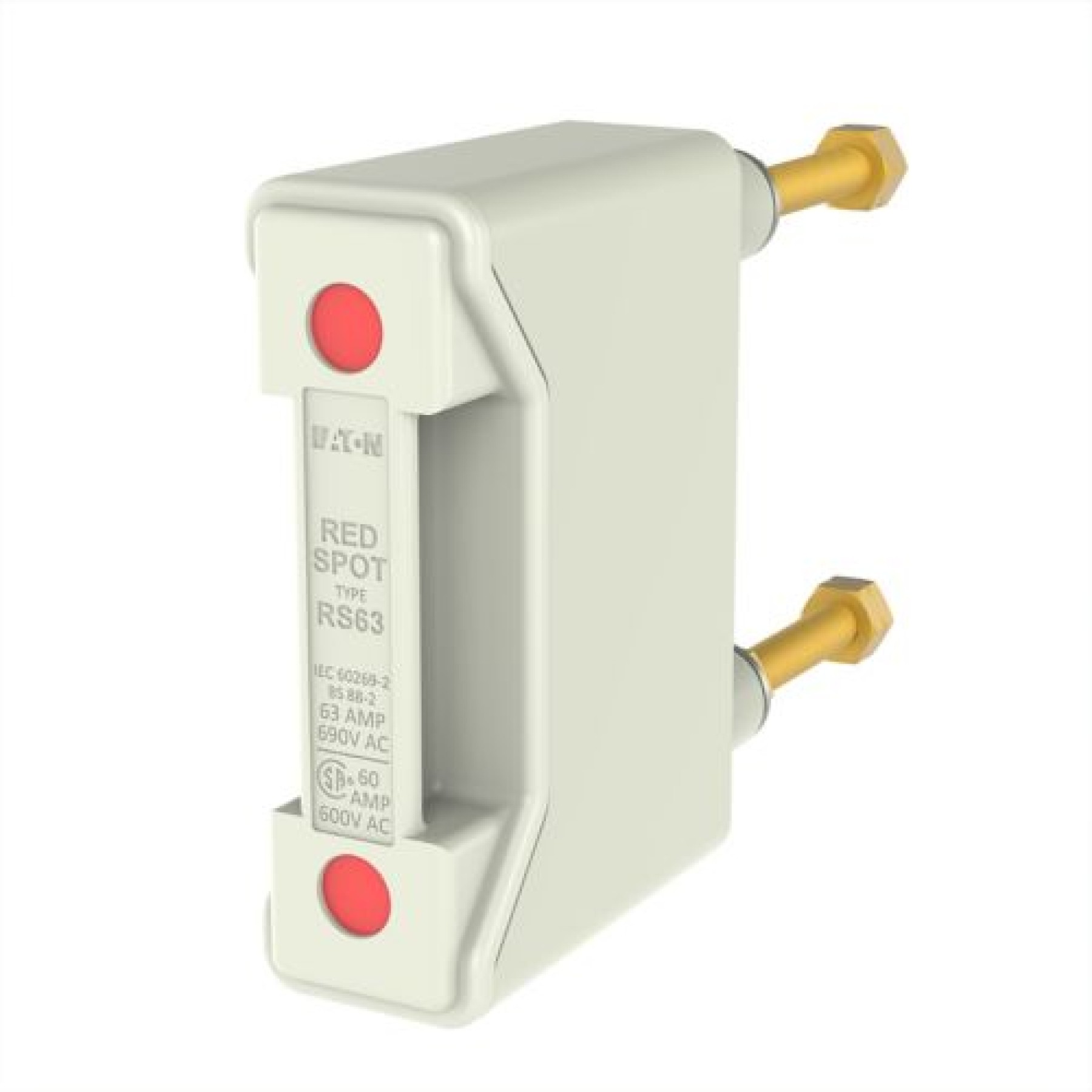 Bussman RS63PWH 402195 63A Fuse Holder FR-BACK Stud Connected White