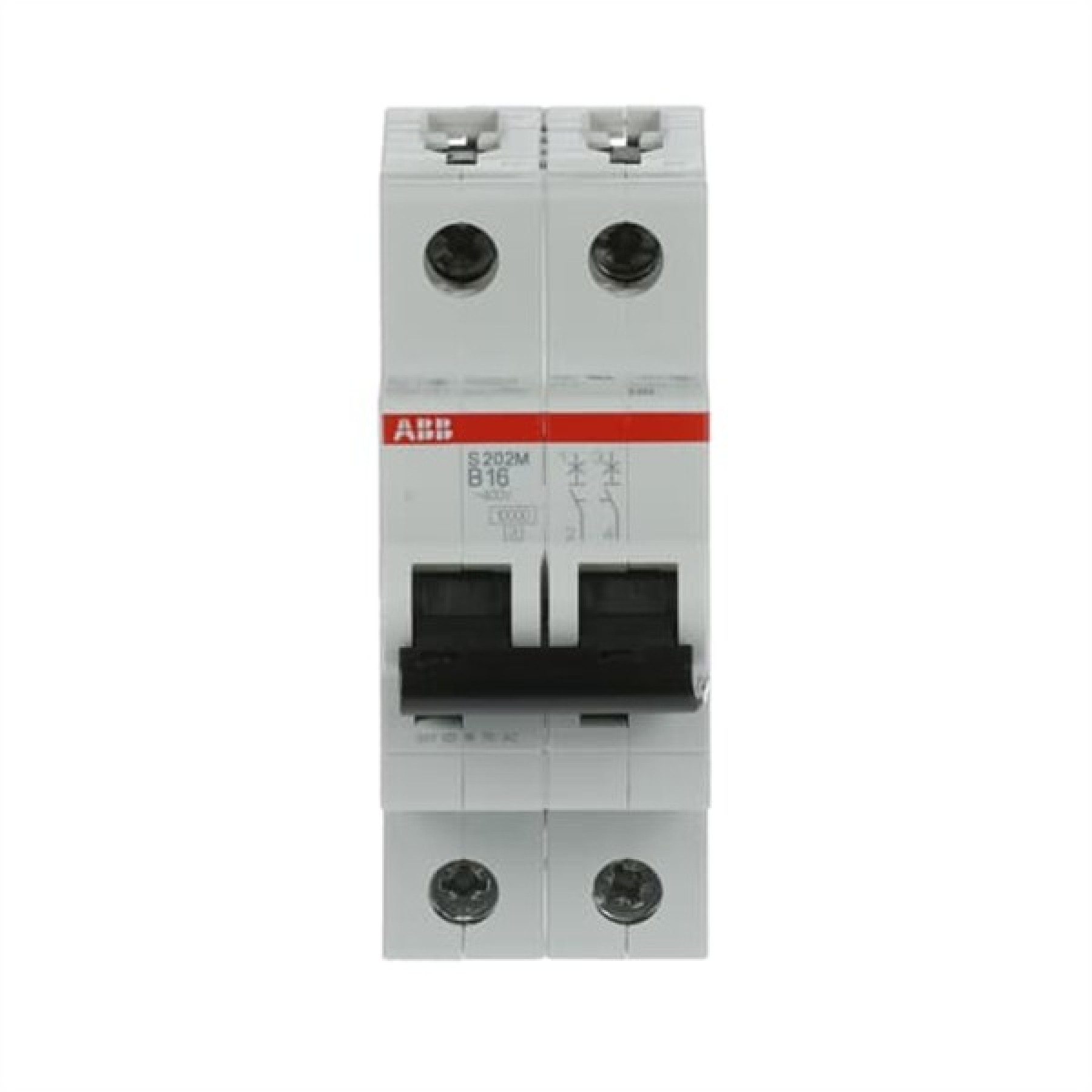 ABB MCB S200M 2 Pole 16A Type B (AC) 10kA