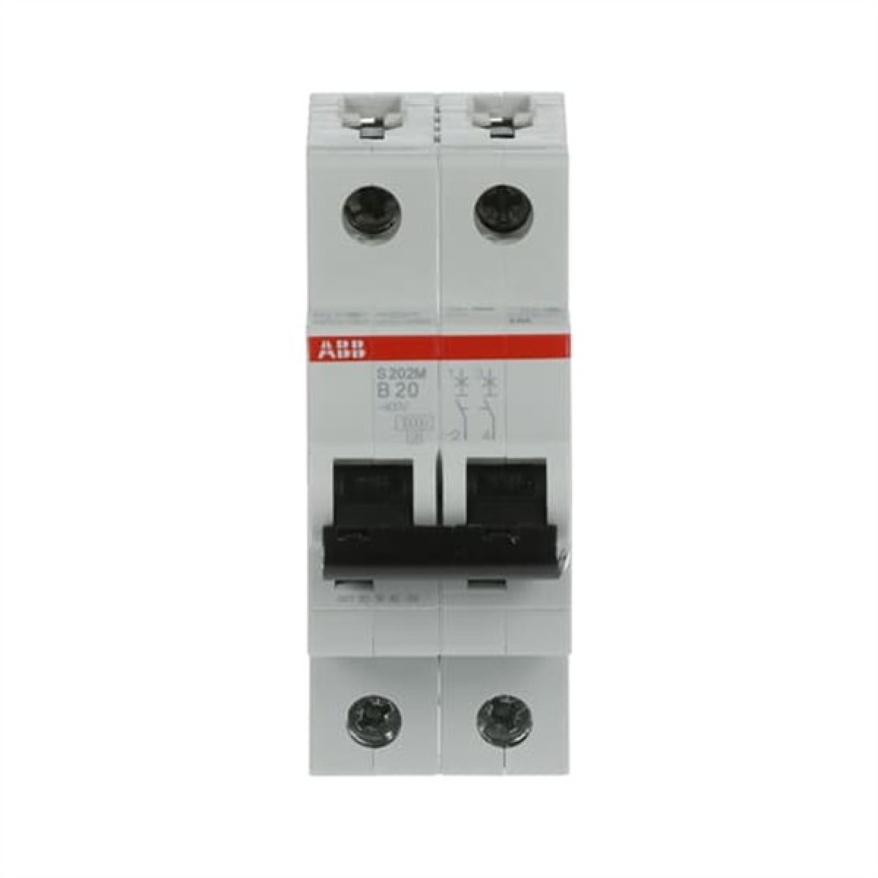 ABB MCB S200M 2 Pole 20A Type B (AC) 10kA