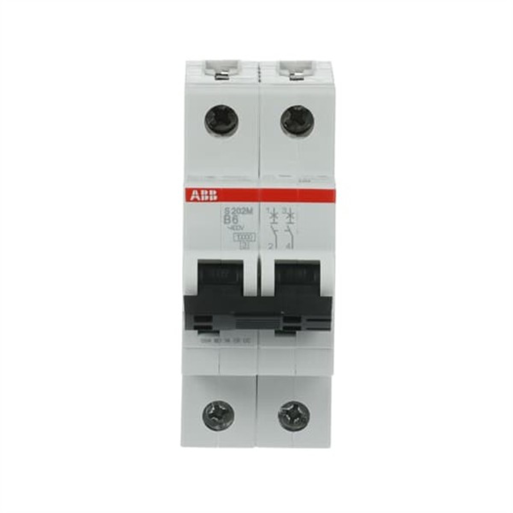 ABB MCB S200M 2 Pole 6A Type B (AC) 10kA