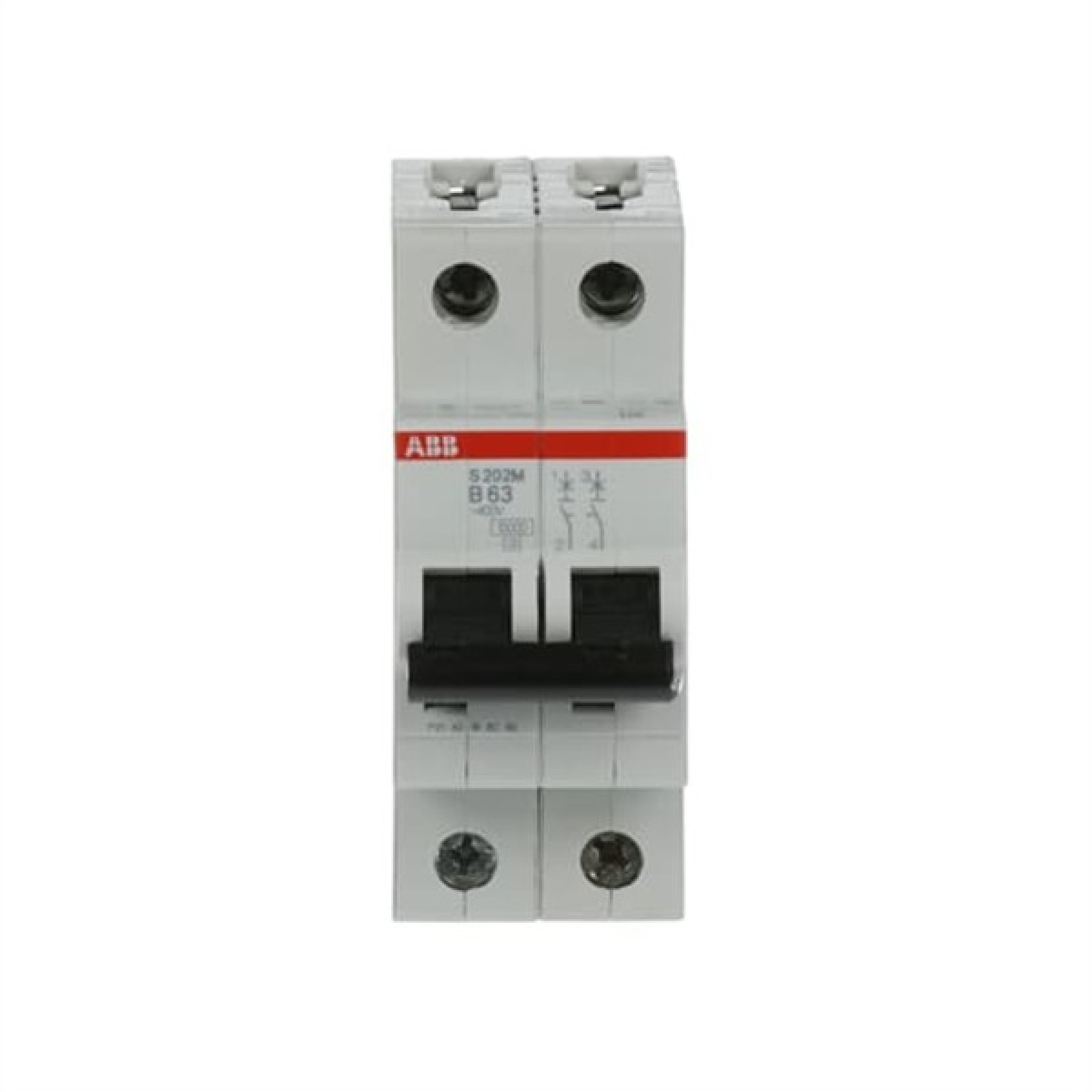 ABB MCB S200M 2 Pole 63A Type B (AC) 10kA