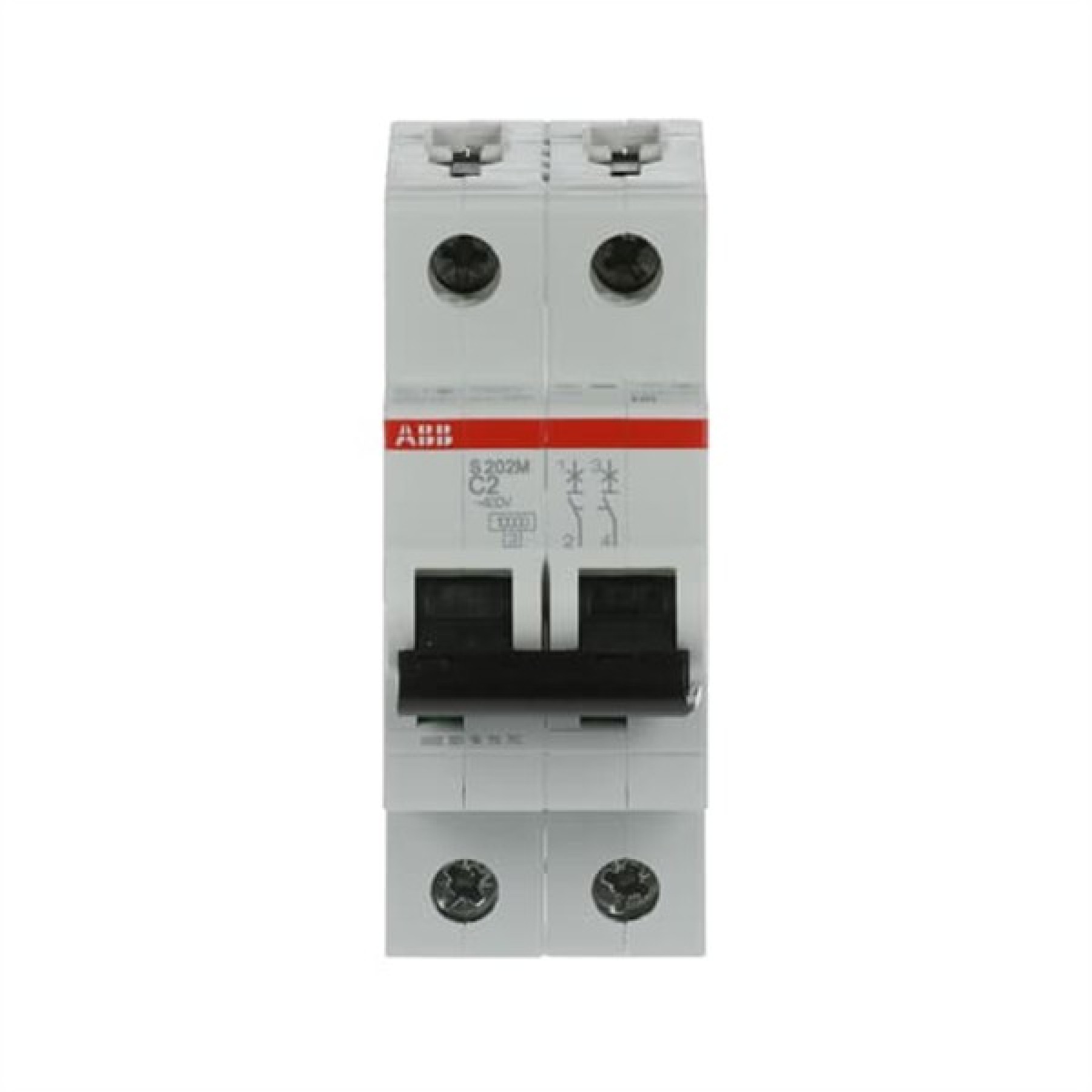 ABB MCB S200M 2 Pole 2A Type C (AC) 10kA