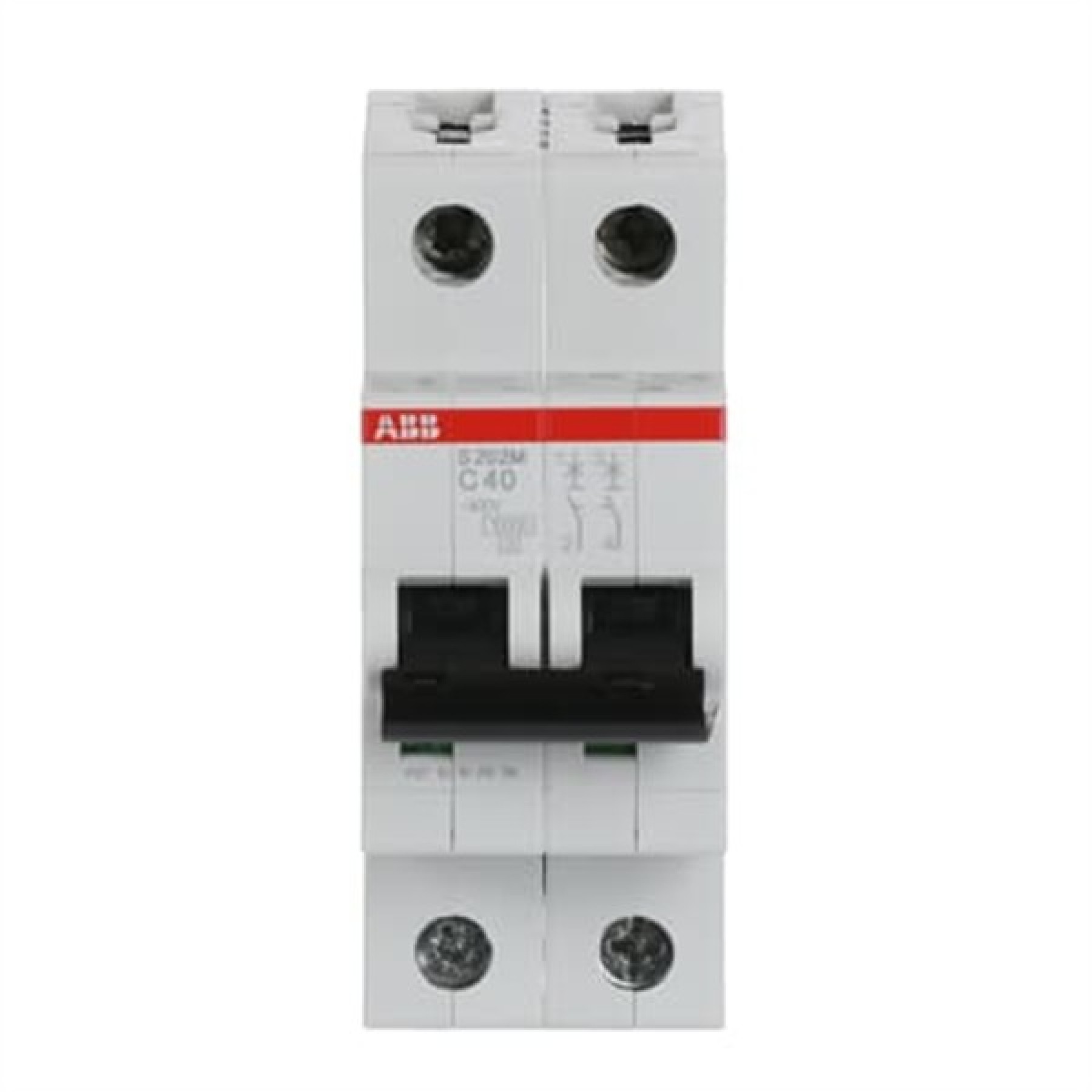 ABB MCB S200M 2 Pole 40A Type C (AC) 10kA