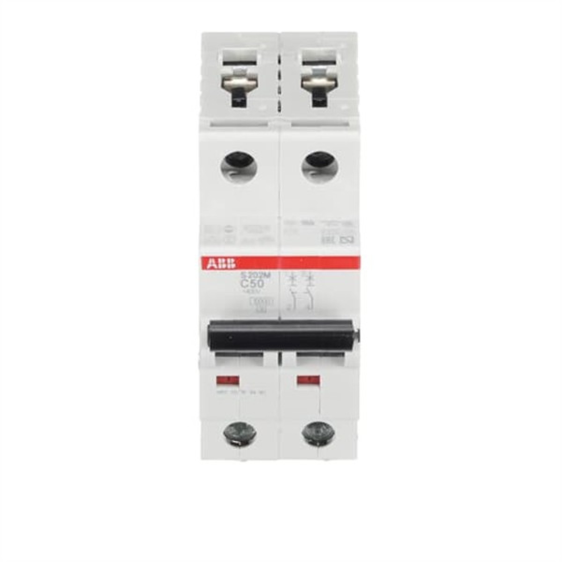 ABB MCB S200M 2 Pole 50A Type C (AC) 10kA
