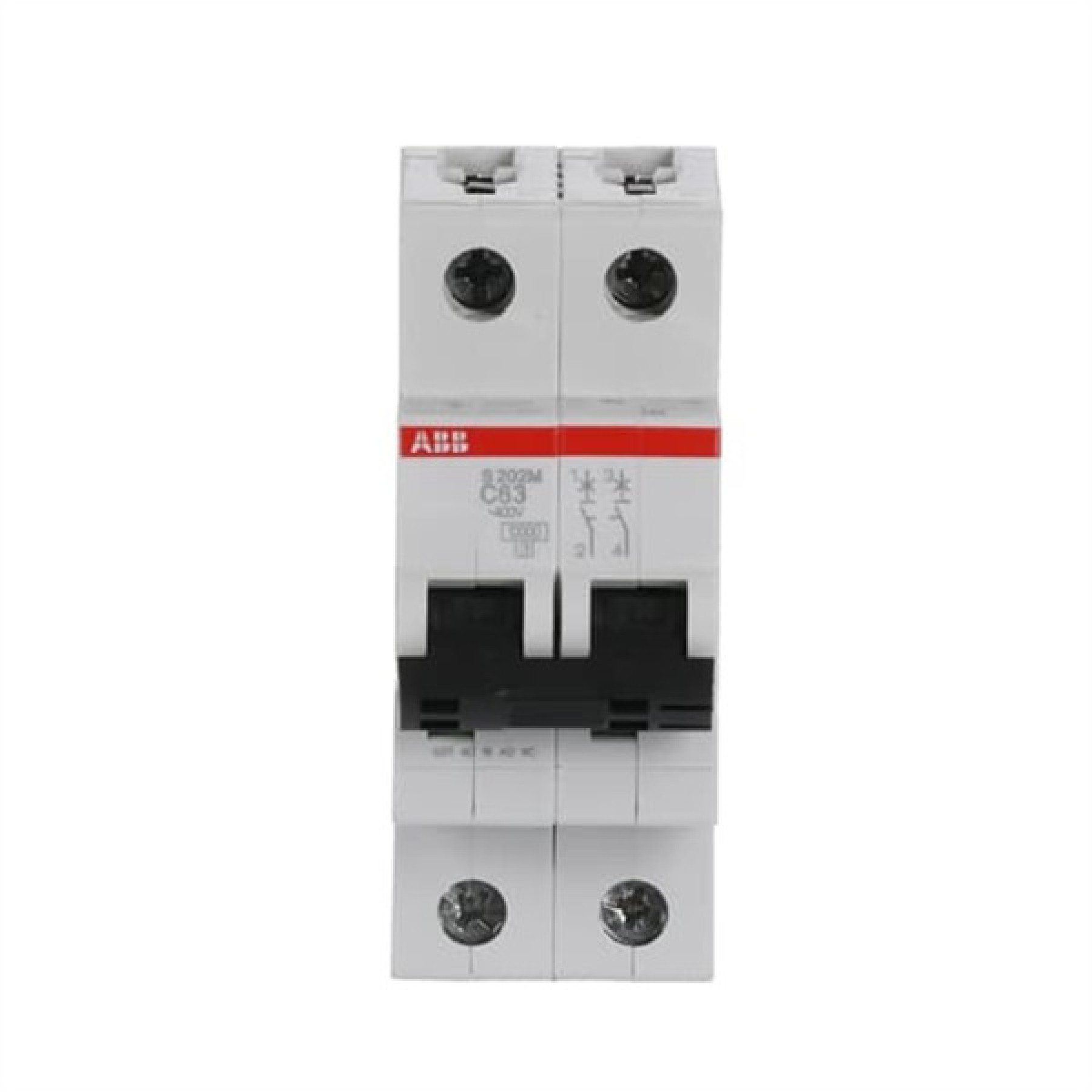 ABB MCB S200M 2 Pole 63A Type C (AC) 10kA