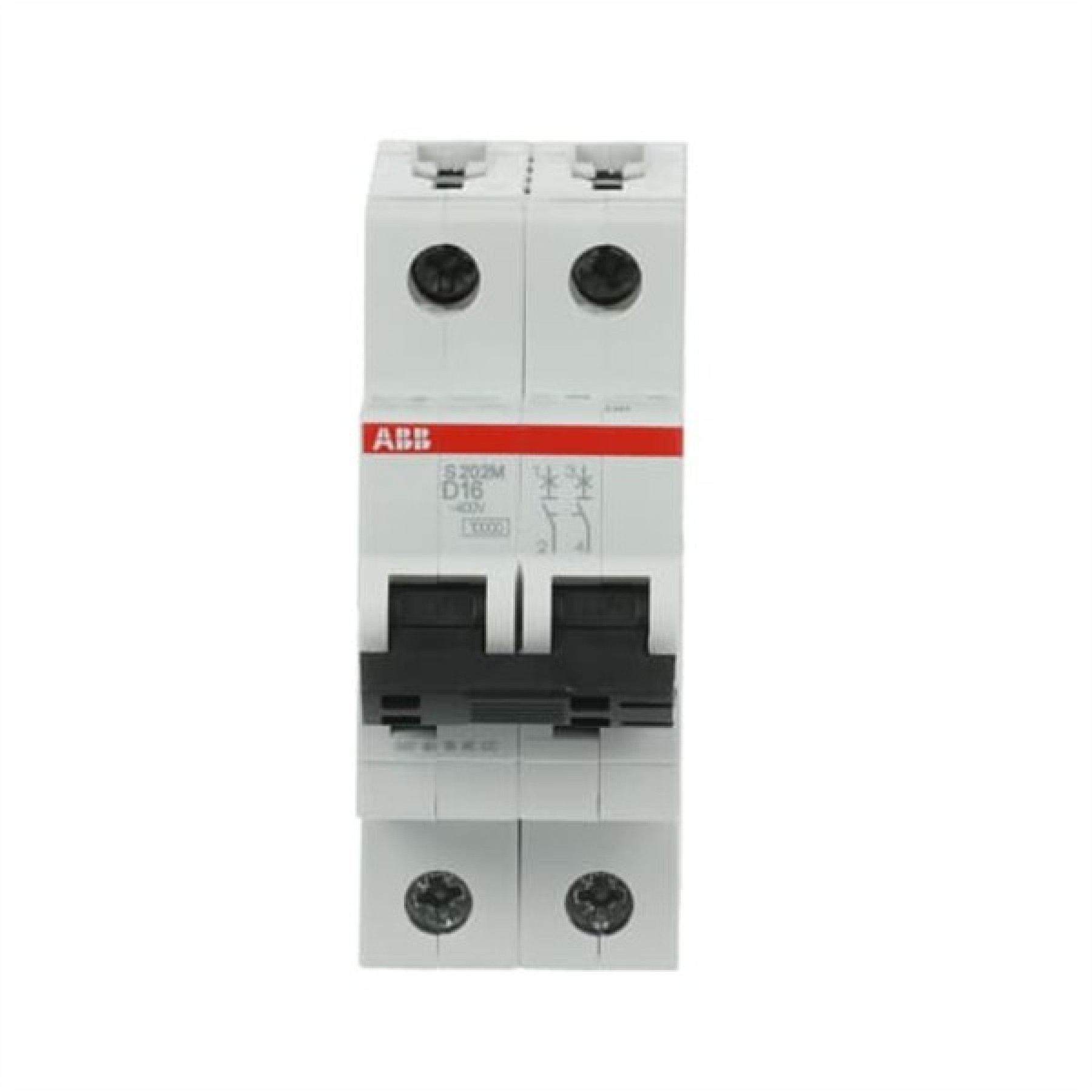 ABB MCB S200M 2 Pole 16A Type D (AC) 10kA