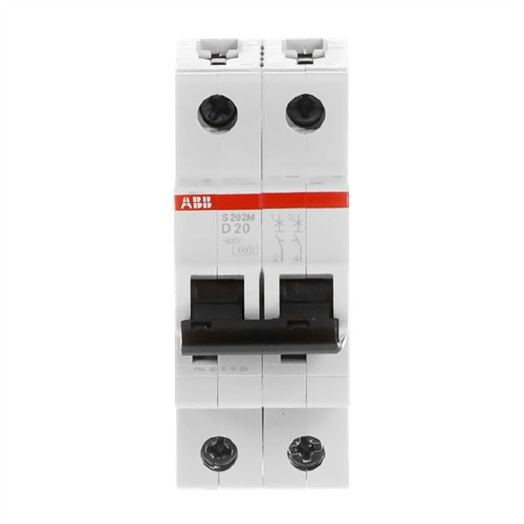 ABB MCB S200M 2 Pole 20A Type D (AC) 10kA