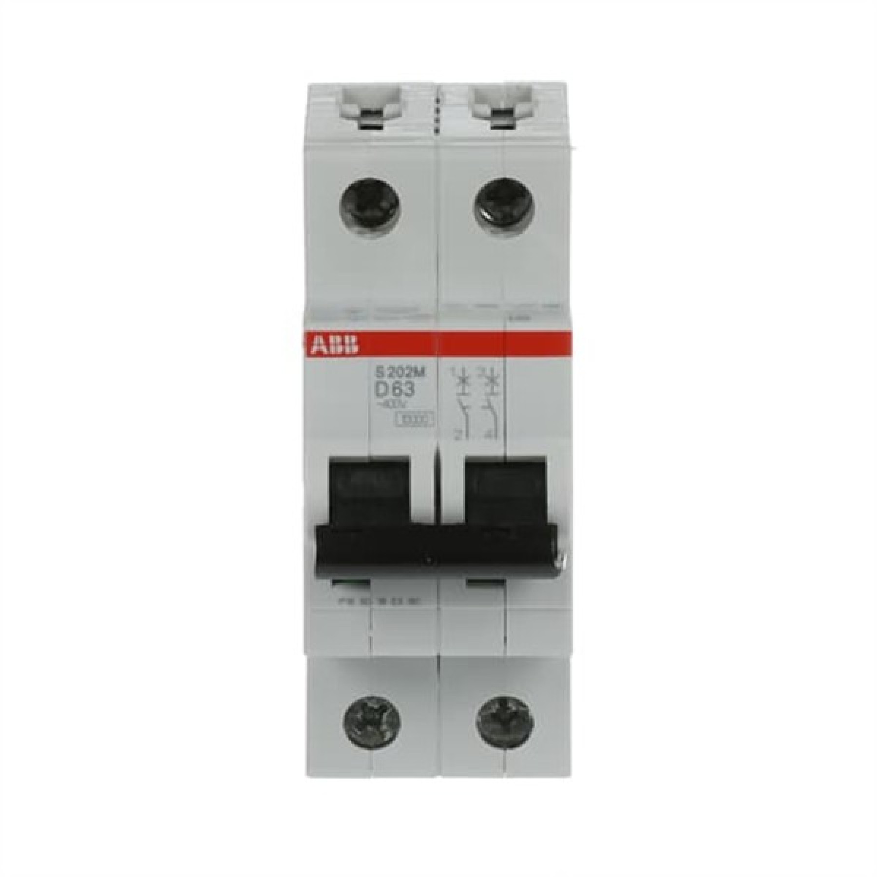 ABB MCB S200M 2 Pole 63A Type D (AC) 10kA