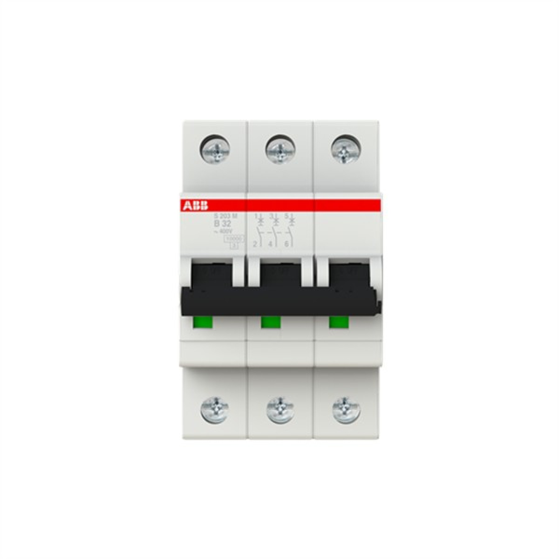ABB MCB S200M 3 Pole 32A Type B (AC) 10kA