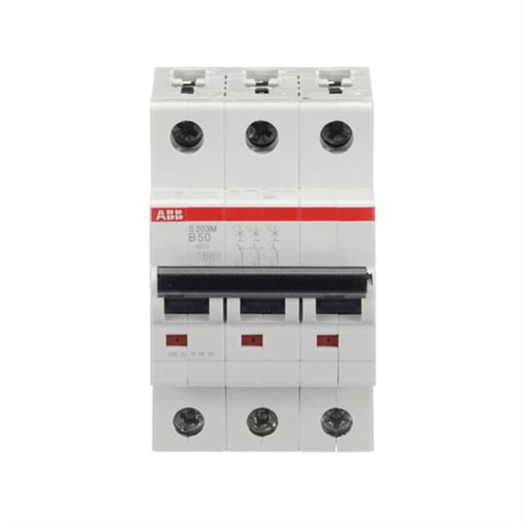 ABB MCB S200M 3 Pole 50A Type B (AC) 10kA