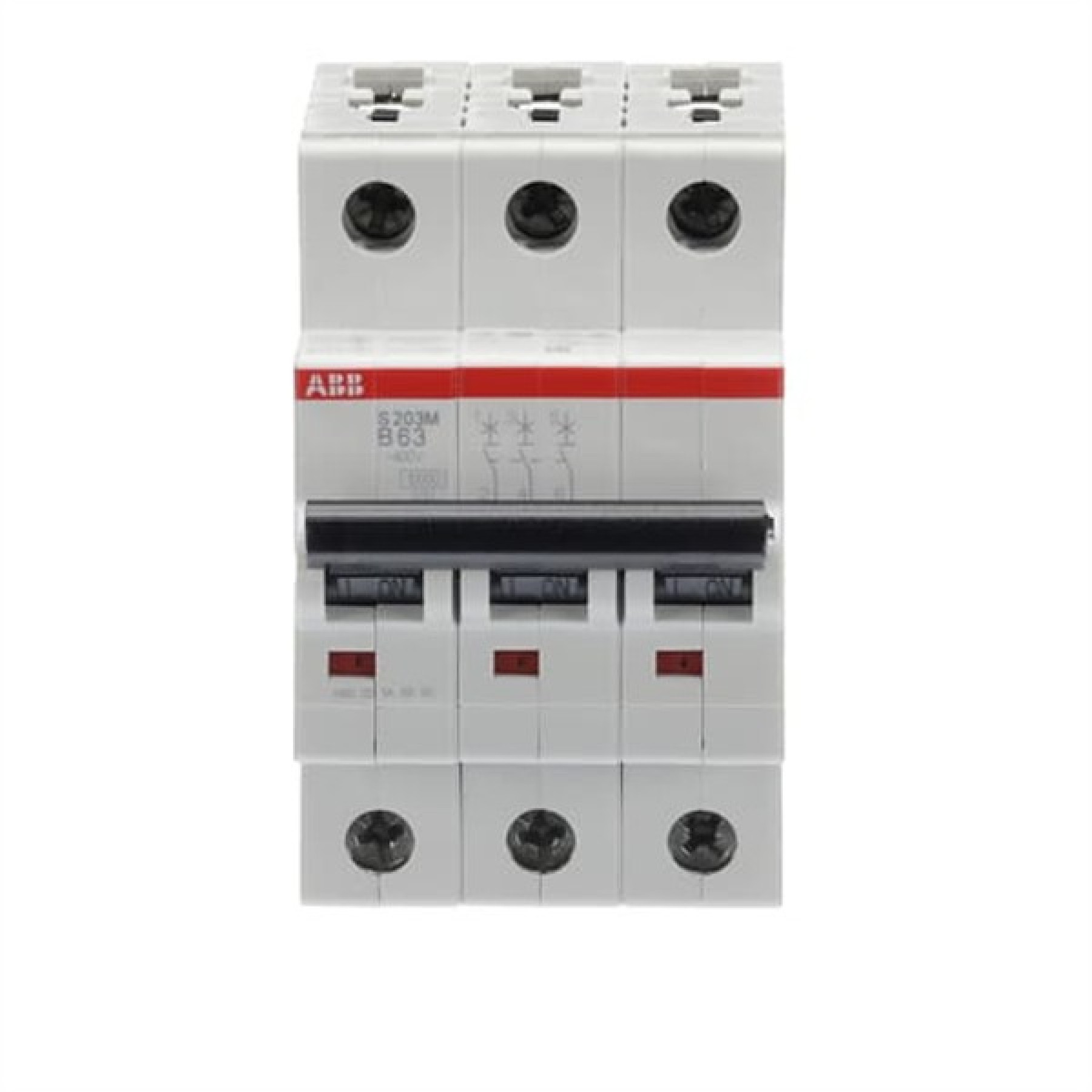 ABB MCB S200M 3 Pole 63A Type B (AC) 10kA