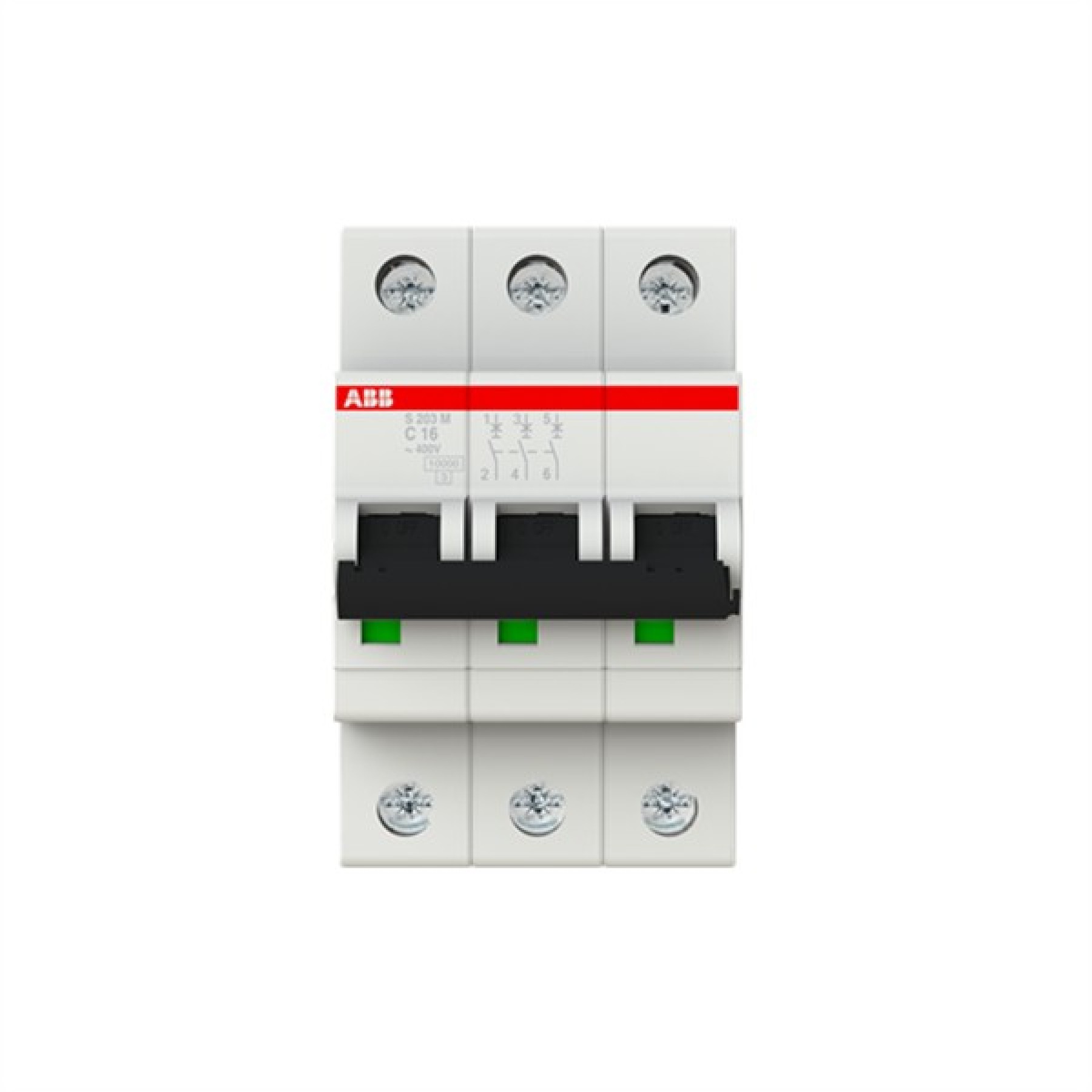 ABB MCB S200M 3 Pole 16A Type C (AC) 10kA