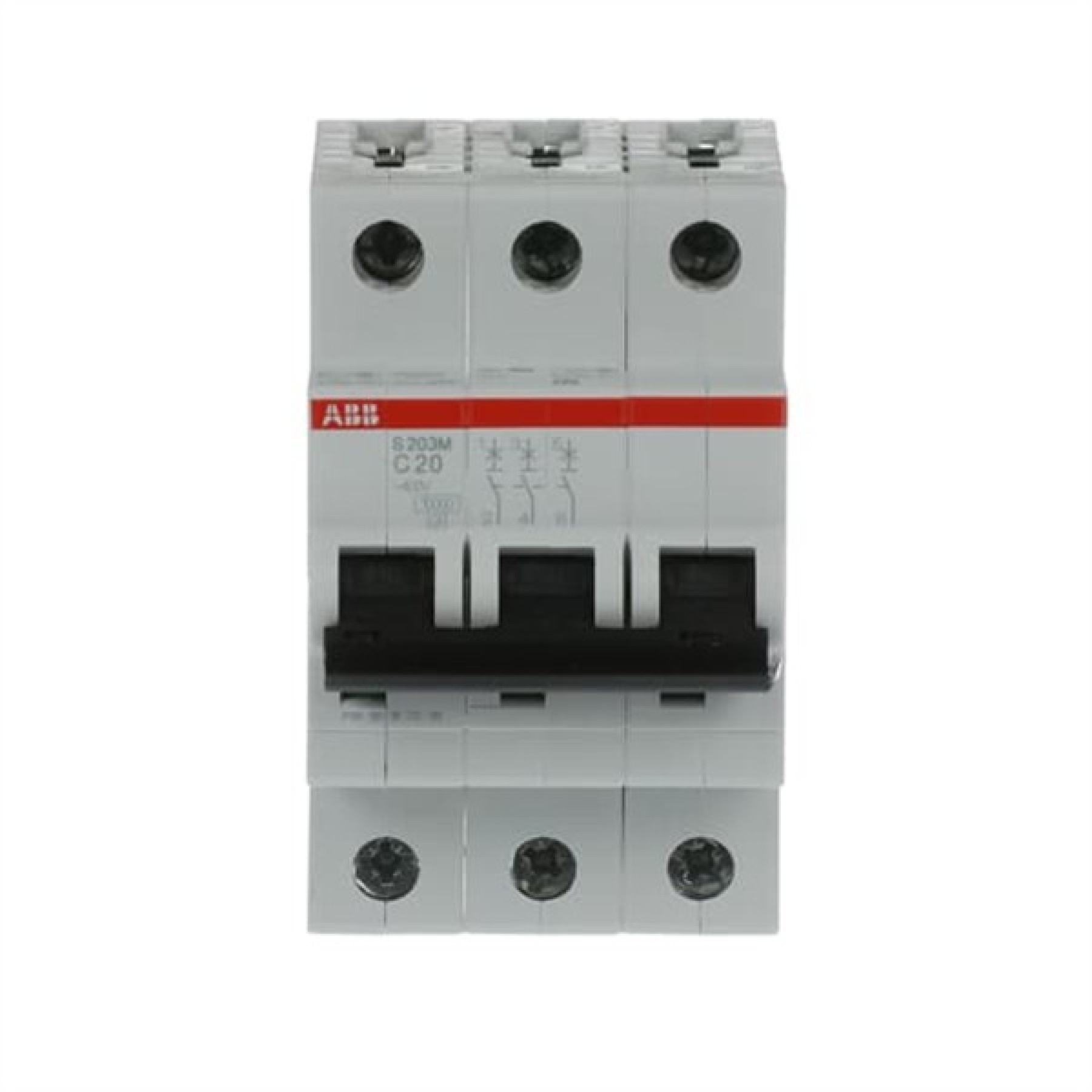 ABB MCB S200M 3 Pole 20A Type C (AC) 10kA