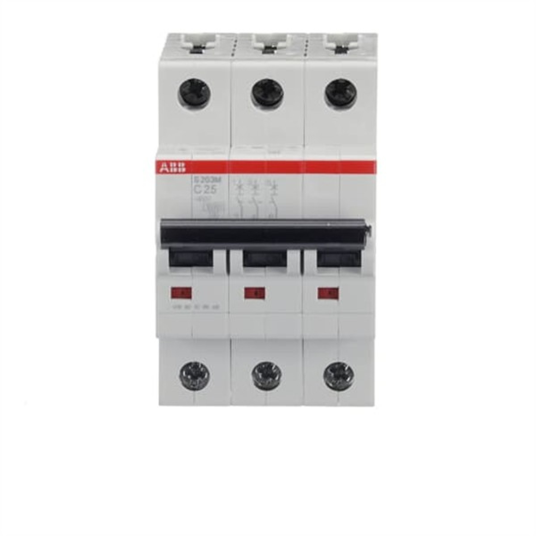 ABB MCB S200M 3 Pole 25A Type C (AC) 10kA