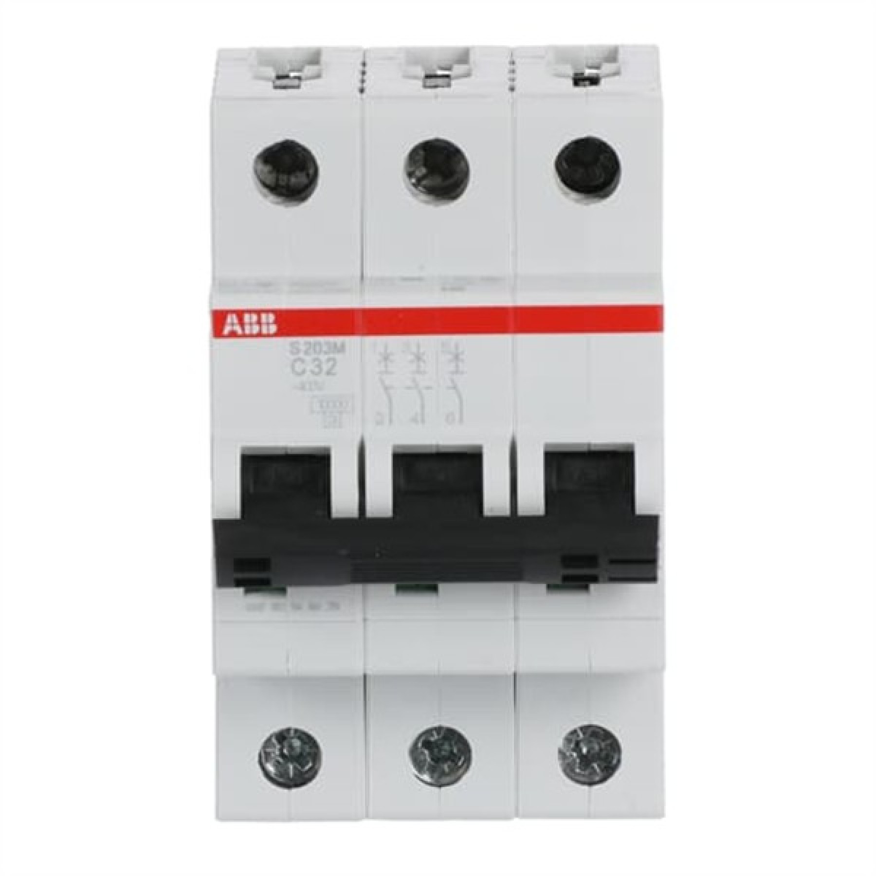 ABB MCB S200M 3 Pole 32A Type C (AC) 10kA