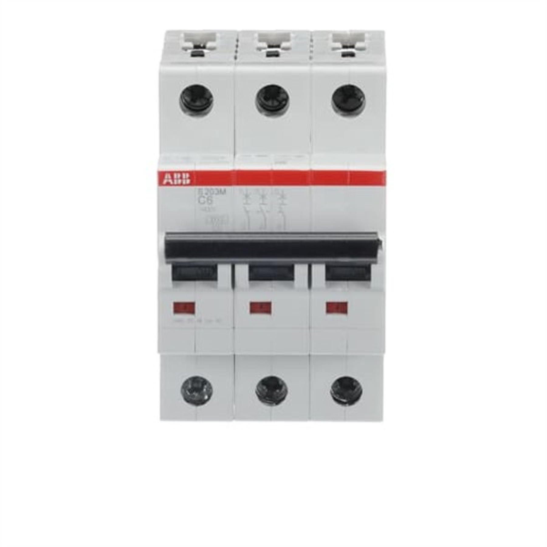 ABB MCB S200M 3 Pole 6A Type C (AC) 10kA