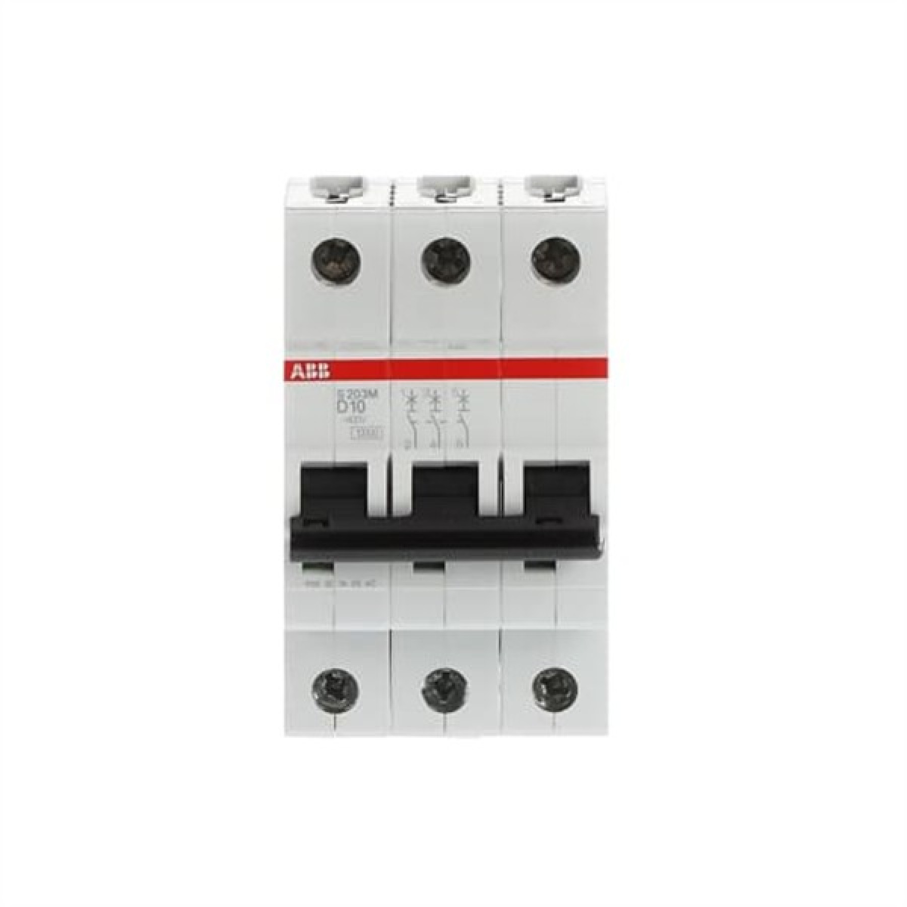 ABB MCB S200M 3 Pole 10A Type D (AC) 10kA