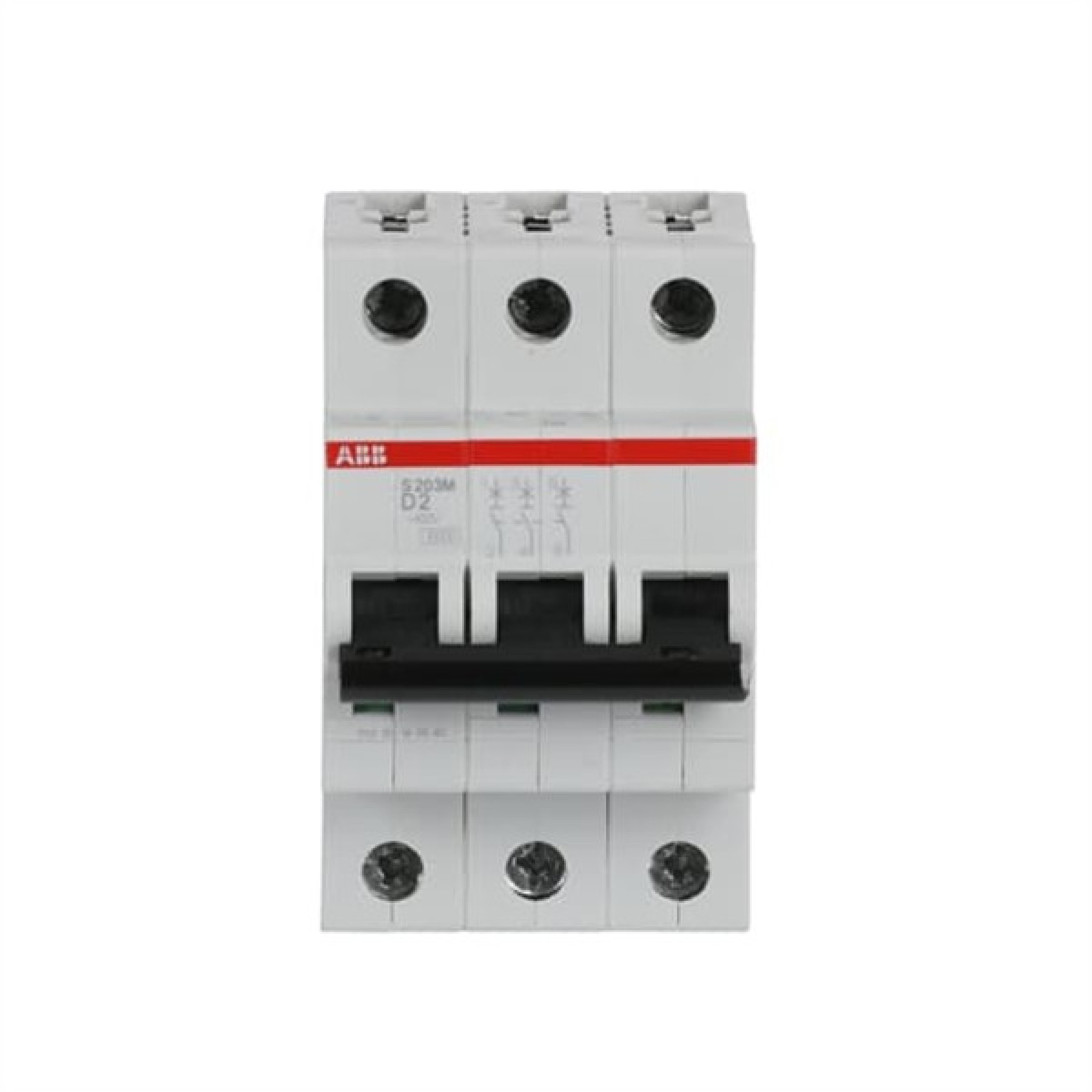 ABB MCB S200M 3 Pole 2A Type D (AC) 10kA