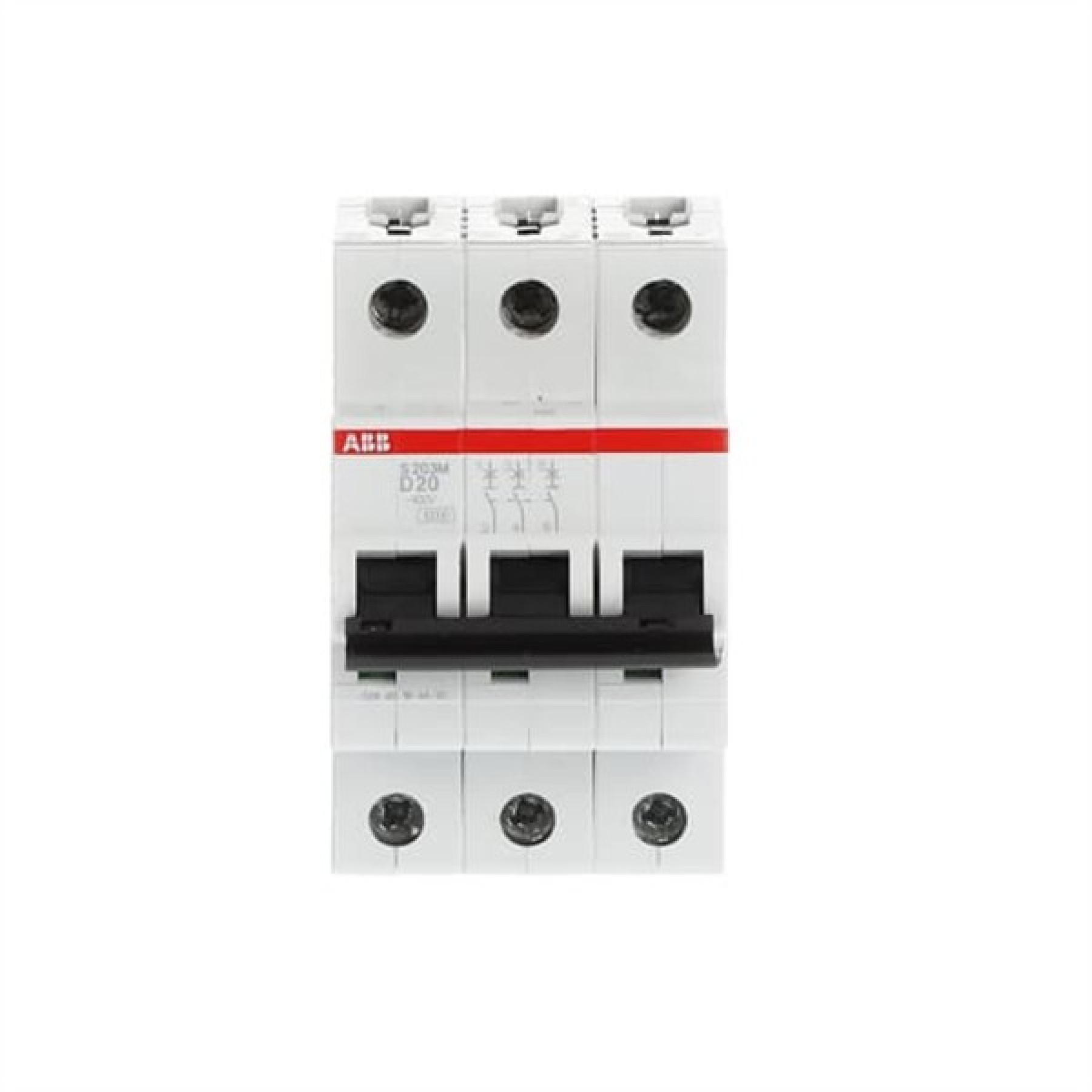 ABB MCB S200M 3 Pole 20A Type D (AC) 10kA