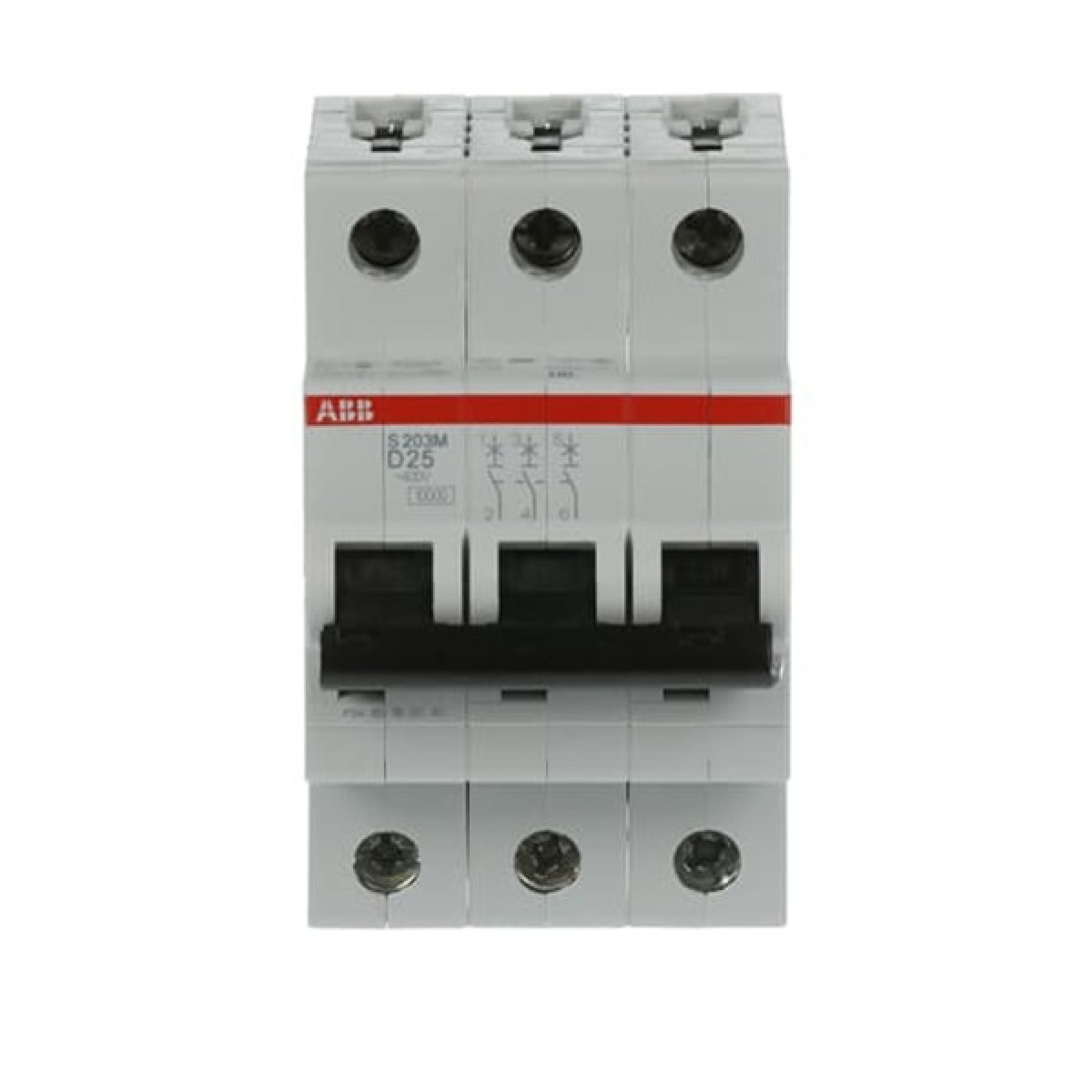ABB MCB S200M 3 Pole 25A Type D (AC) 10kA