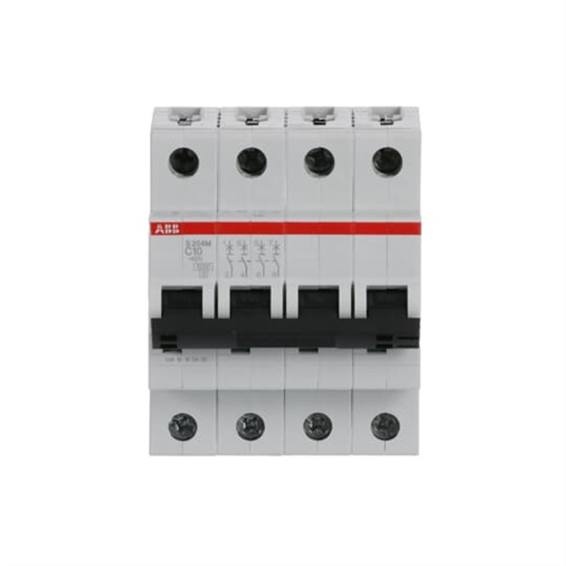 ABB MCB S200M 4 Pole 10A Type C (AC) 10kA