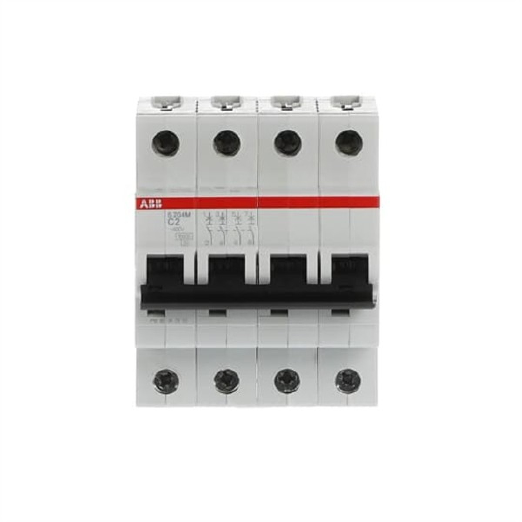 ABB MCB S200M 4 Pole 2A Type C (AC) 10kA