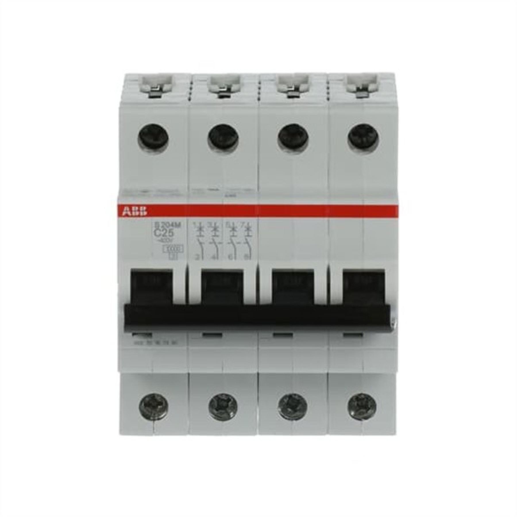 ABB MCB S200M 4 Pole 25A Type C (AC) 10kA