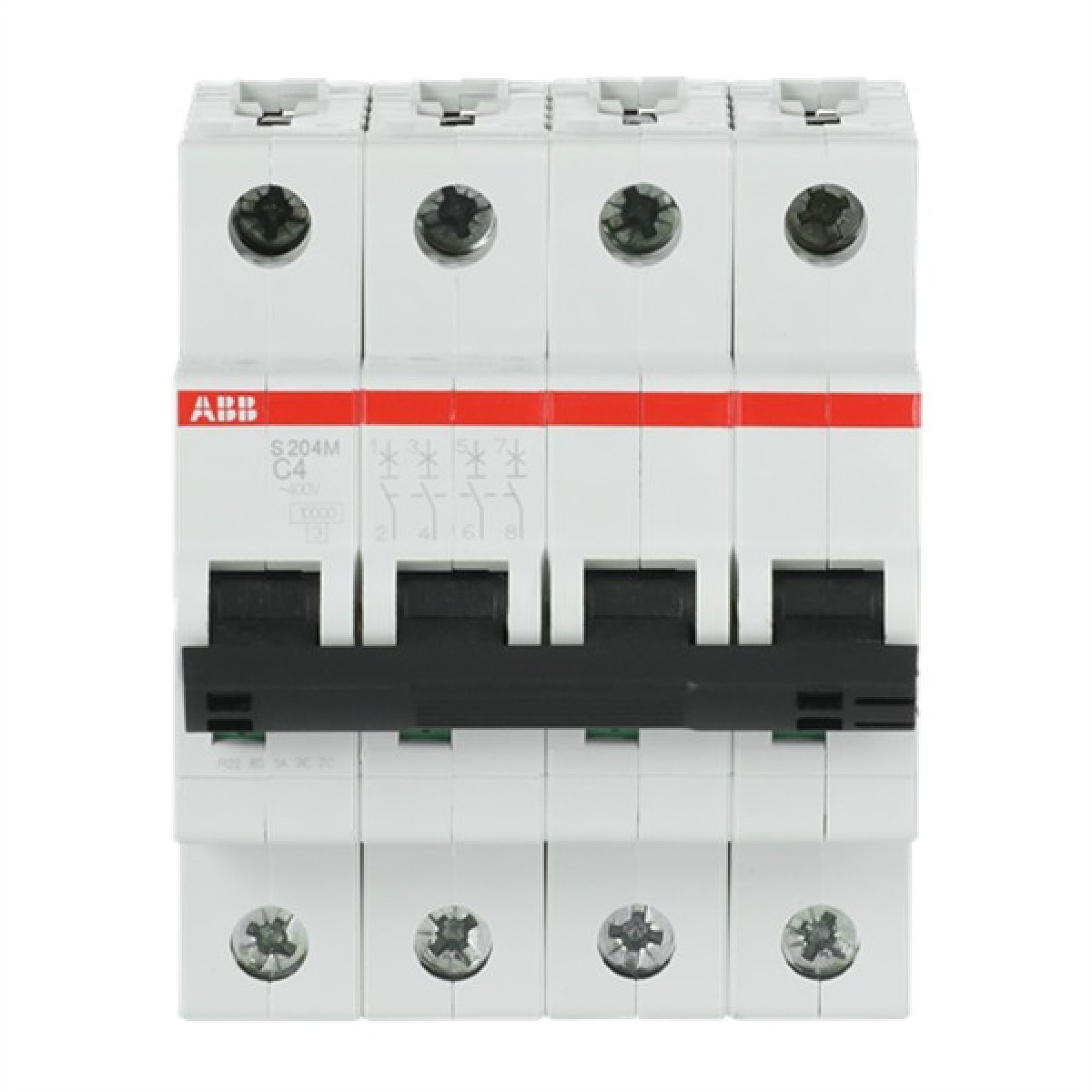 ABB MCB S200M 4 Pole 4A Type C (AC) 10kA
