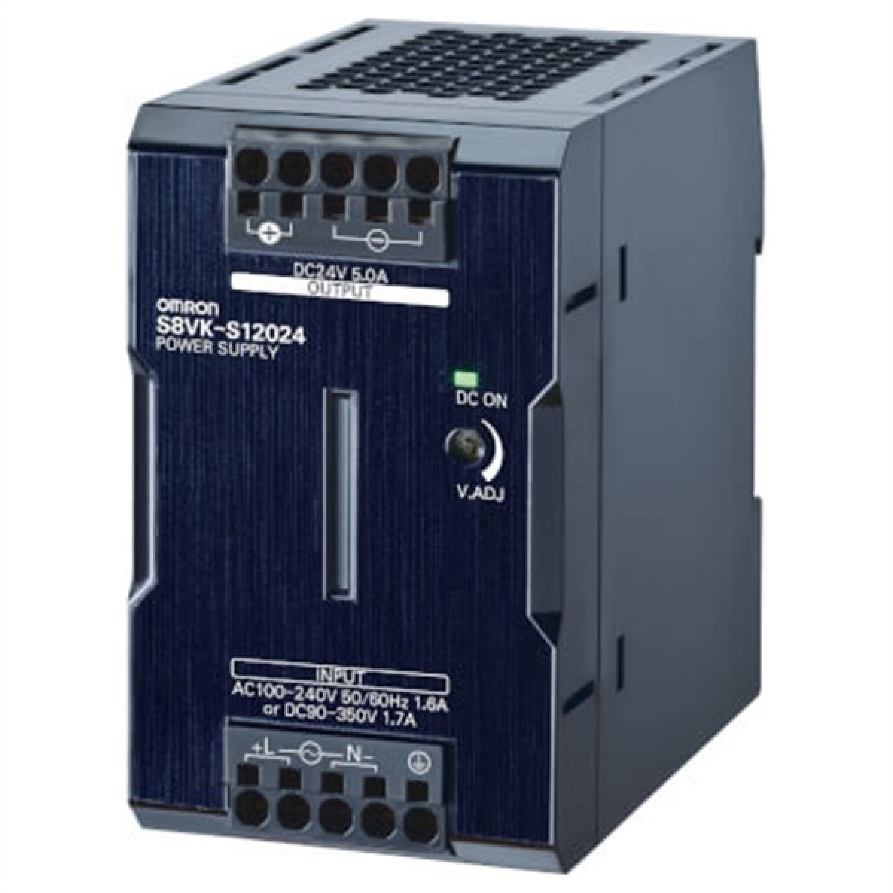 Book type power supply 120 W 24VDC 5A DIN rail mounting Push-in terminal Coated