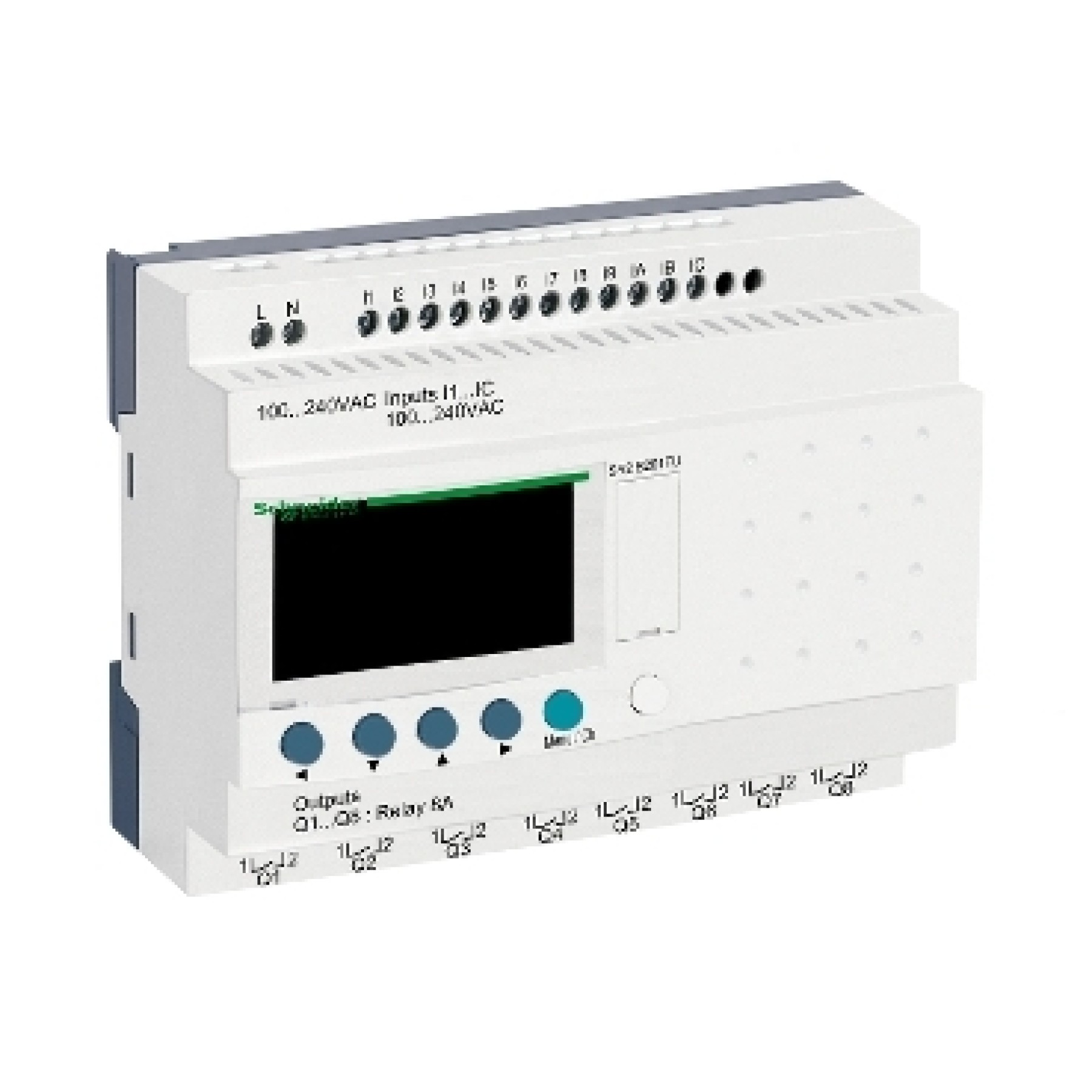 Schneider SR2B201FU compact smart relay ZelI/O Logic - 20 I/O - 100...240VAC - clock - display