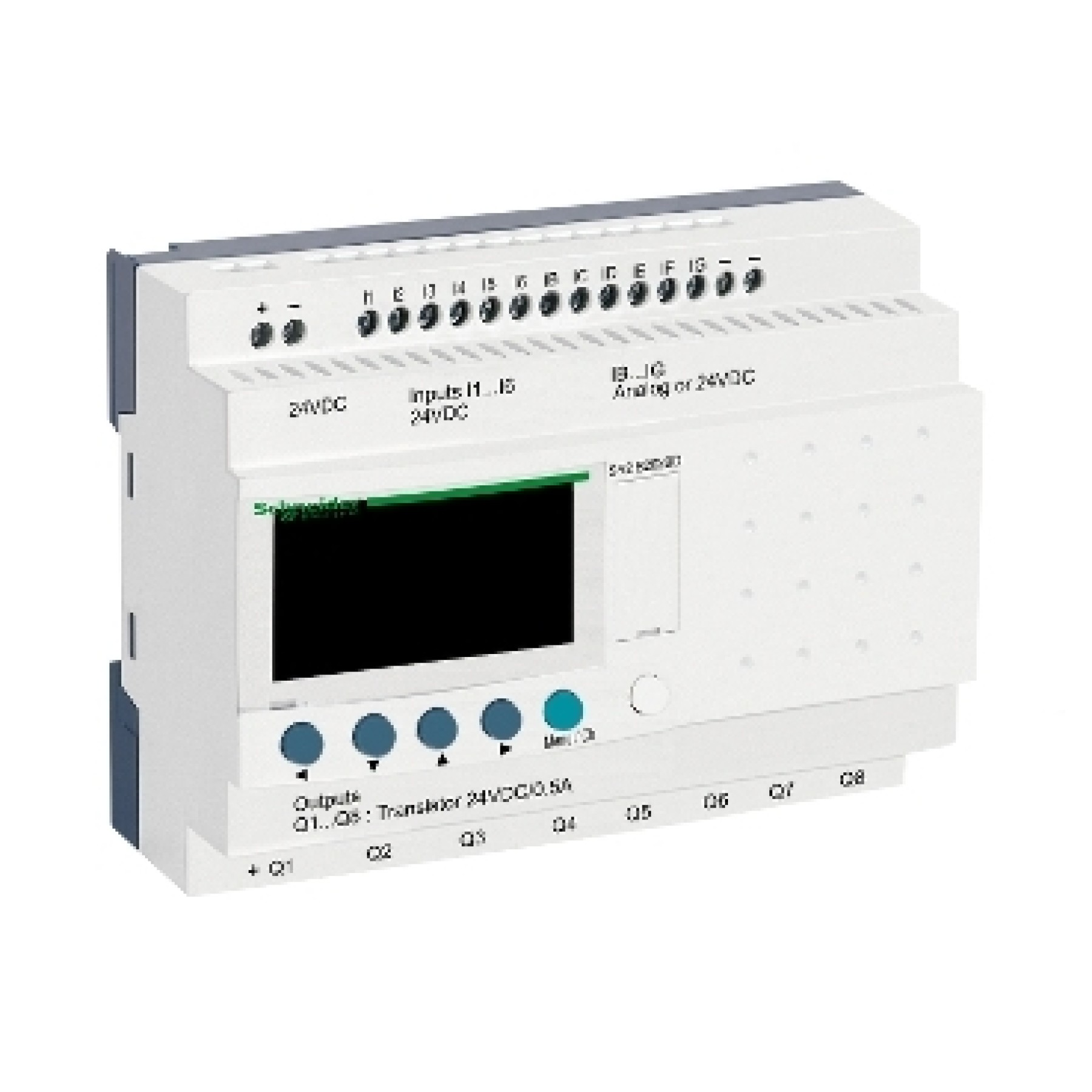 Schneider SR2B202BD compact smart relay ZelI/O Logic - 20 I/O - 24VDC- clock - display