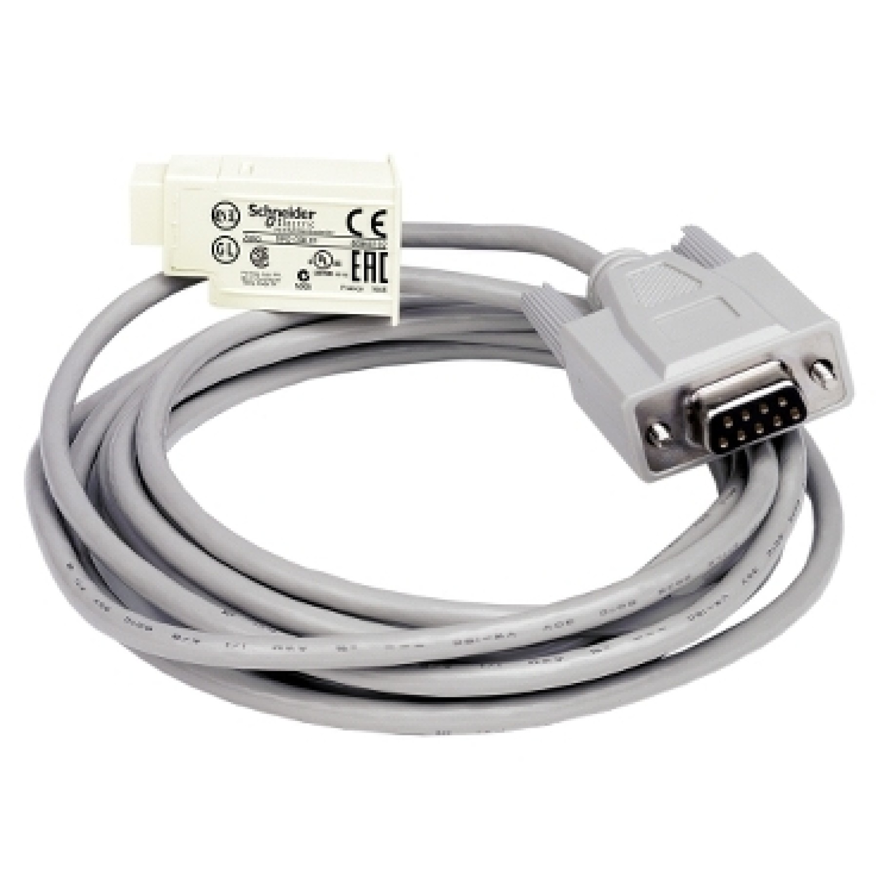 Schneider SR2CBL01 SUB-D 9-pin PC connecting cable - for smart relay ZelI/O Logic - 3 m