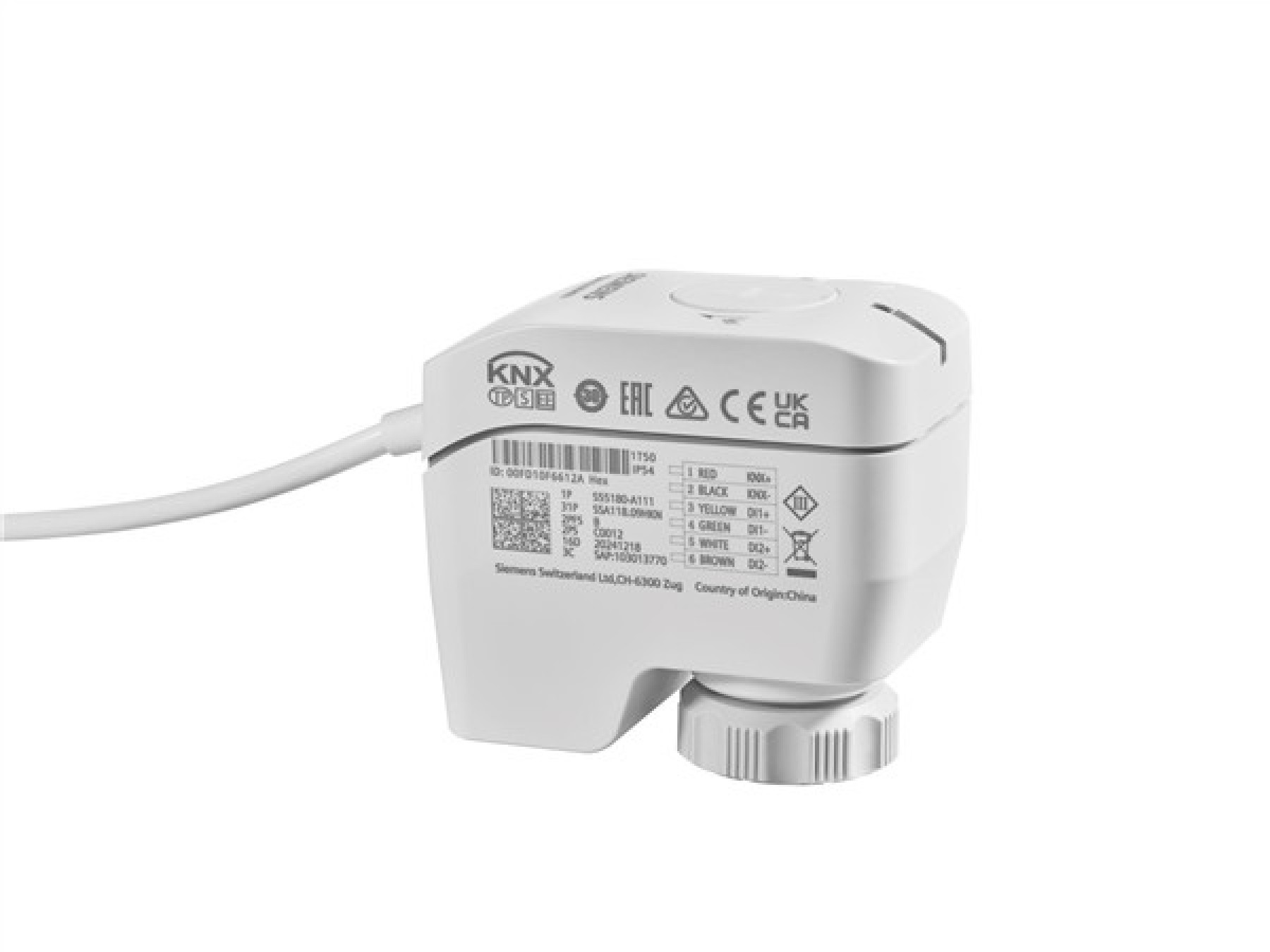 Siemens SSA118.09HKN Electro Motoric Valve Actuator Non Spring Return 1.2Mm To 6.5Mm Stroke 20 Seconds Mm 100N C W Manual Position And Feedback Knx Ac 24 VACDC Knx