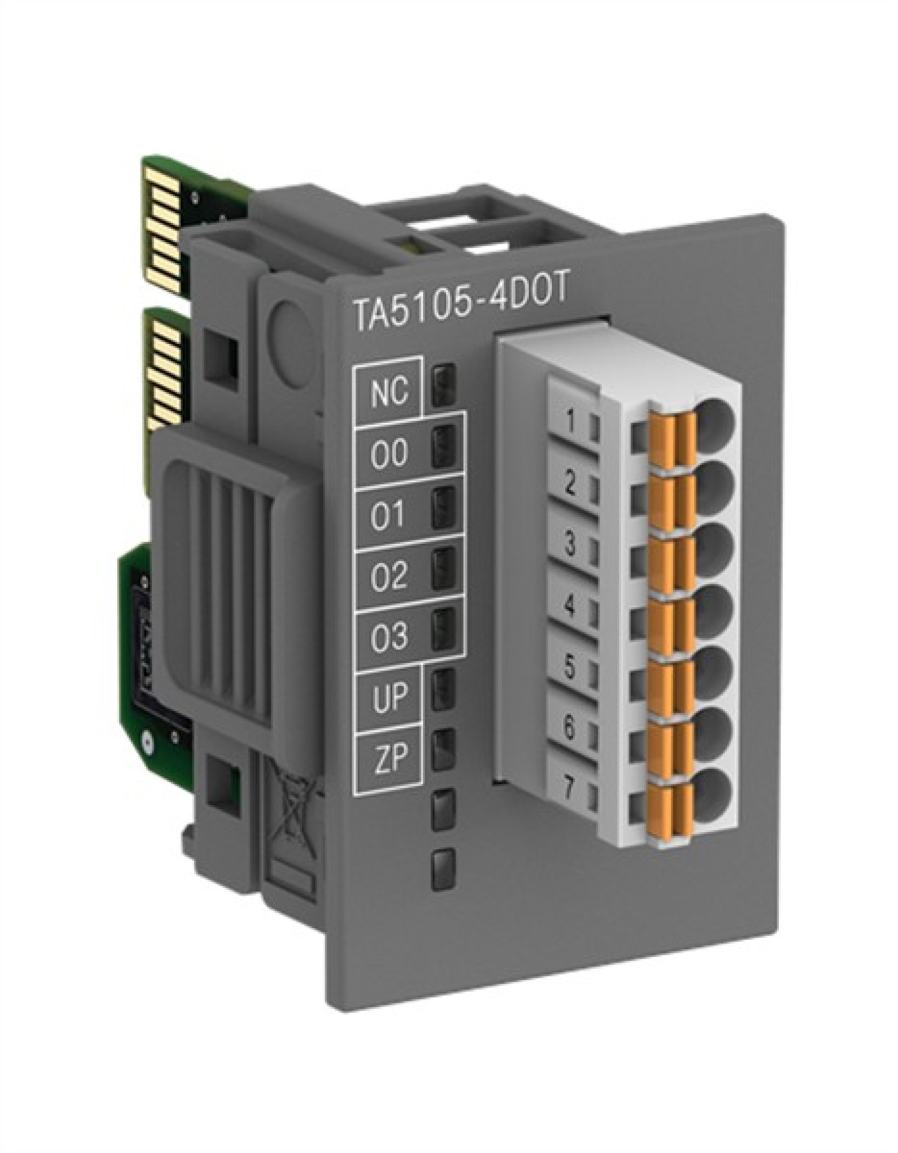 ABB TA5105-4DOT AC500 digital output module optI/On board 4DO-Trans. 24 VDC / 0.5A spring/cable front terminal 3.50 mm pitch i/o module